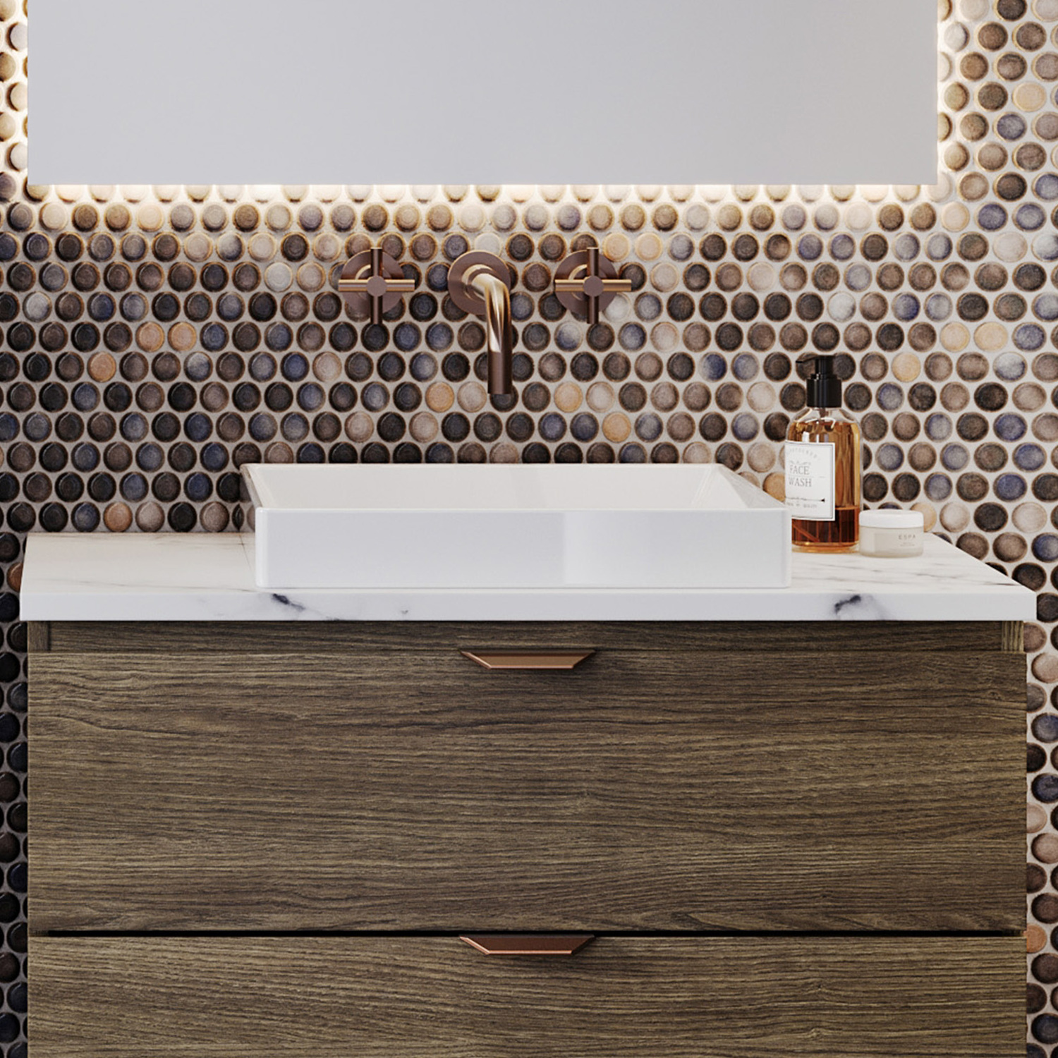 Arcade 400mm Square Ceramic Semi-Inset Basin