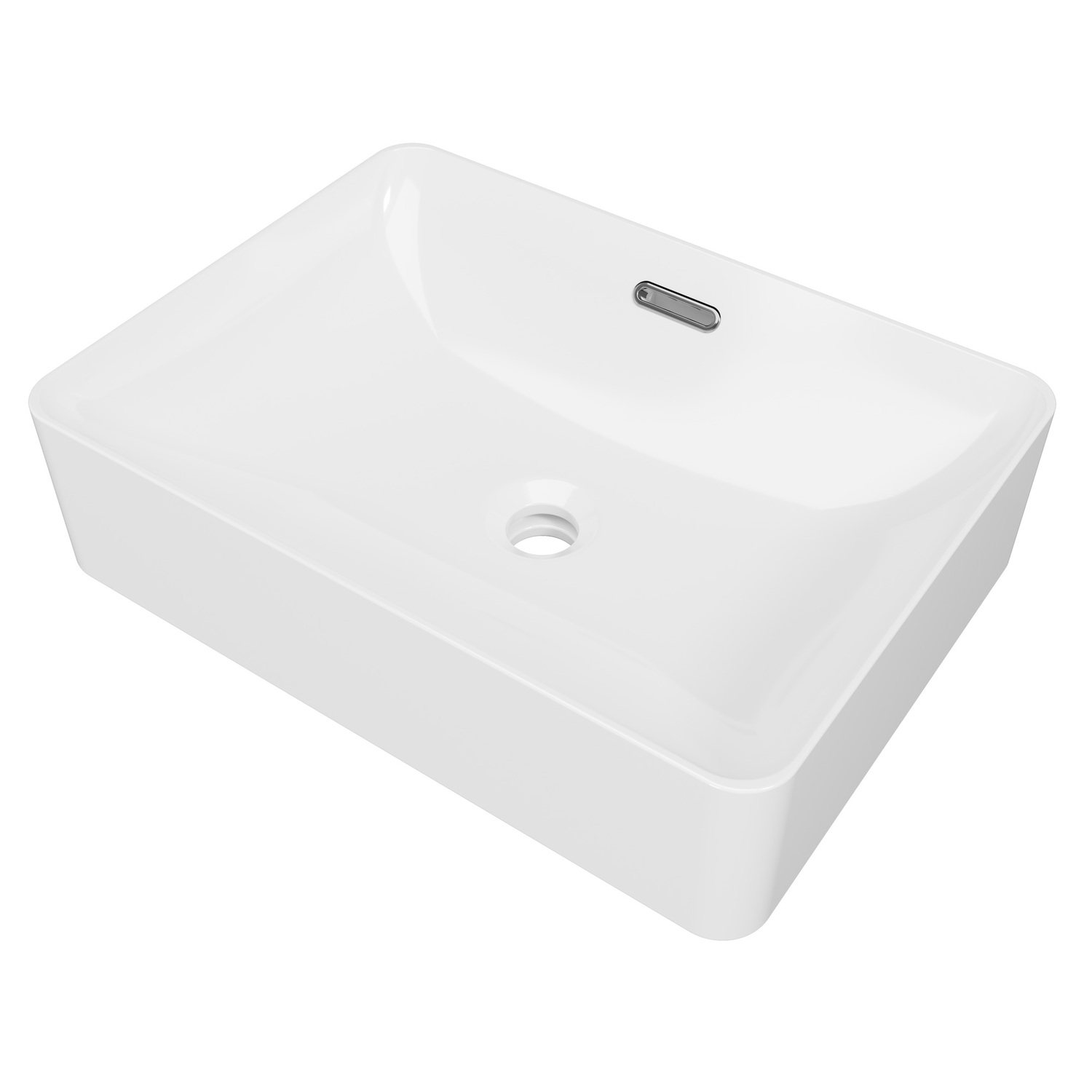 August 500mm Gloss White Above Counter Basin