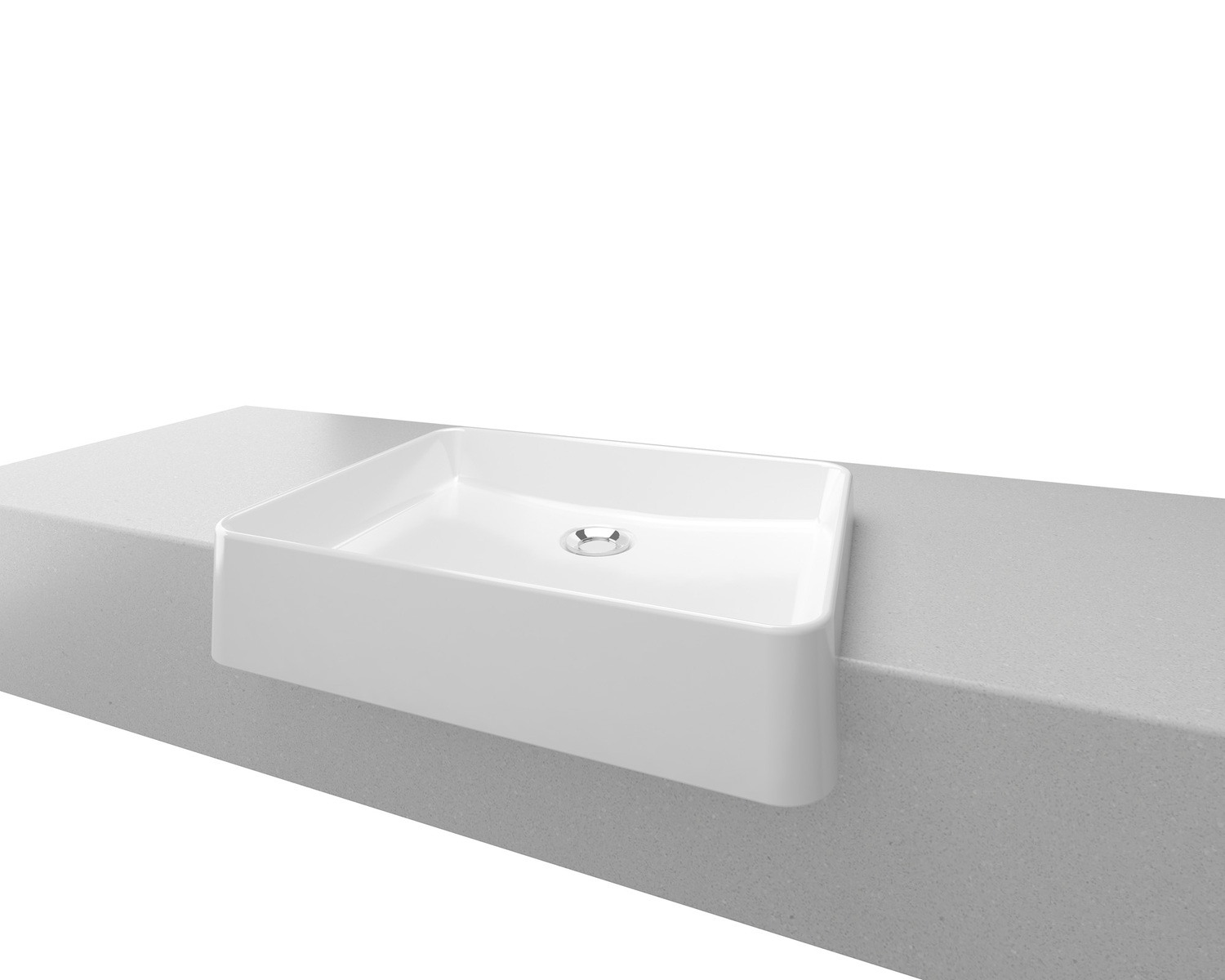 Fergus 500mm Gloss White Semi-recessed Basin