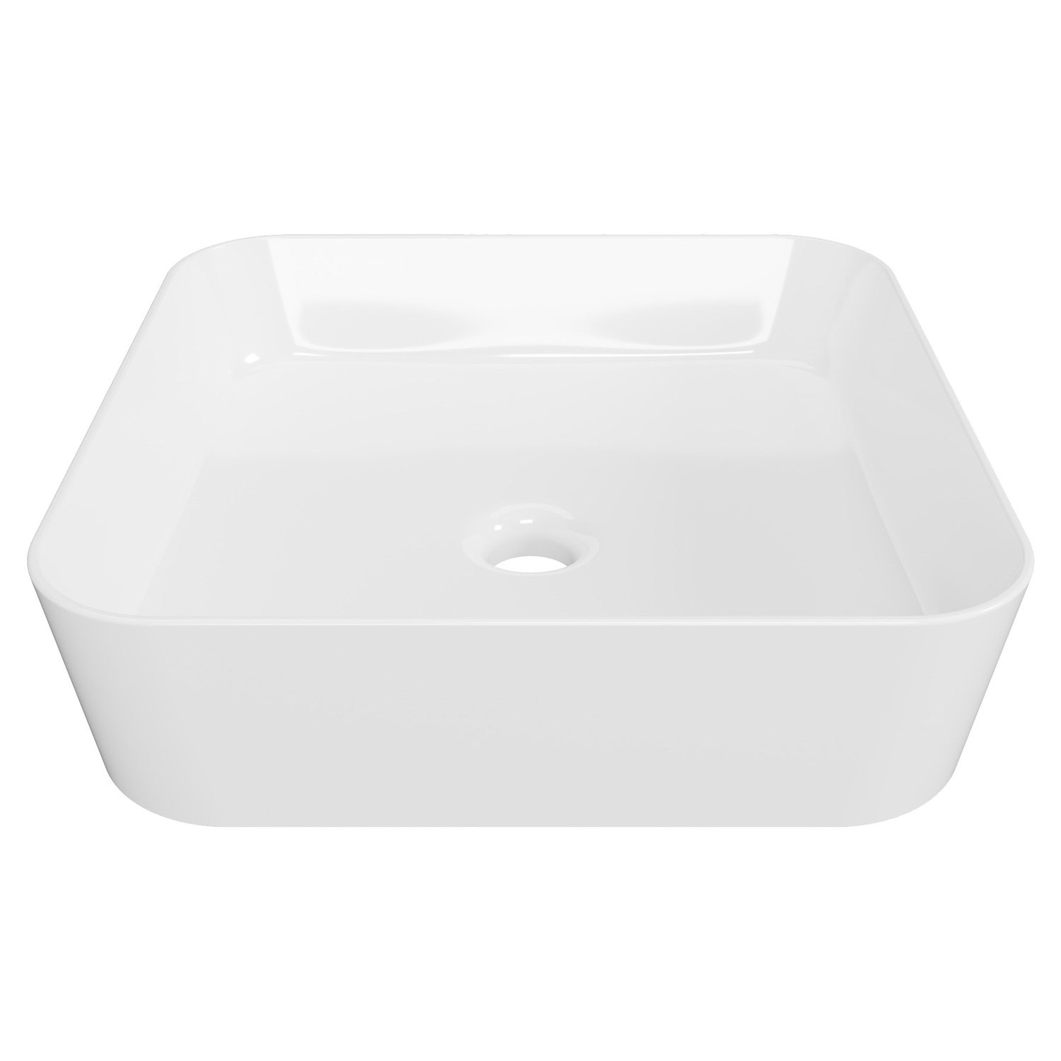 Florent 415mm White Gloss Square Ceramic Above Counter Basin