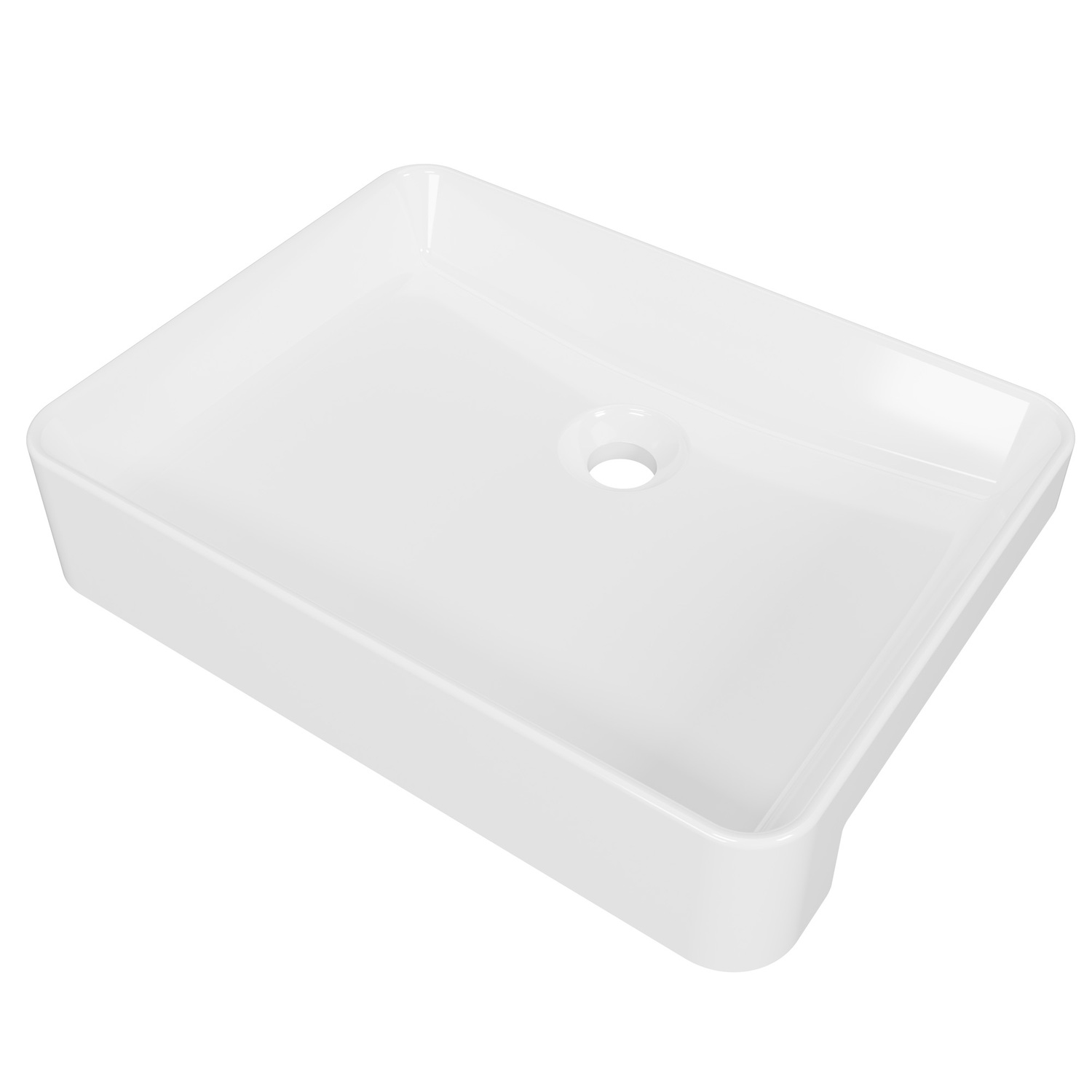 Fergus 500mm Gloss White Semi-recessed Basin