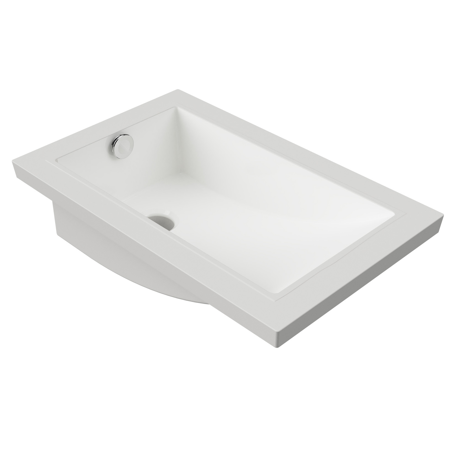 430mm White Rectangular Ceramic Undermount Basin