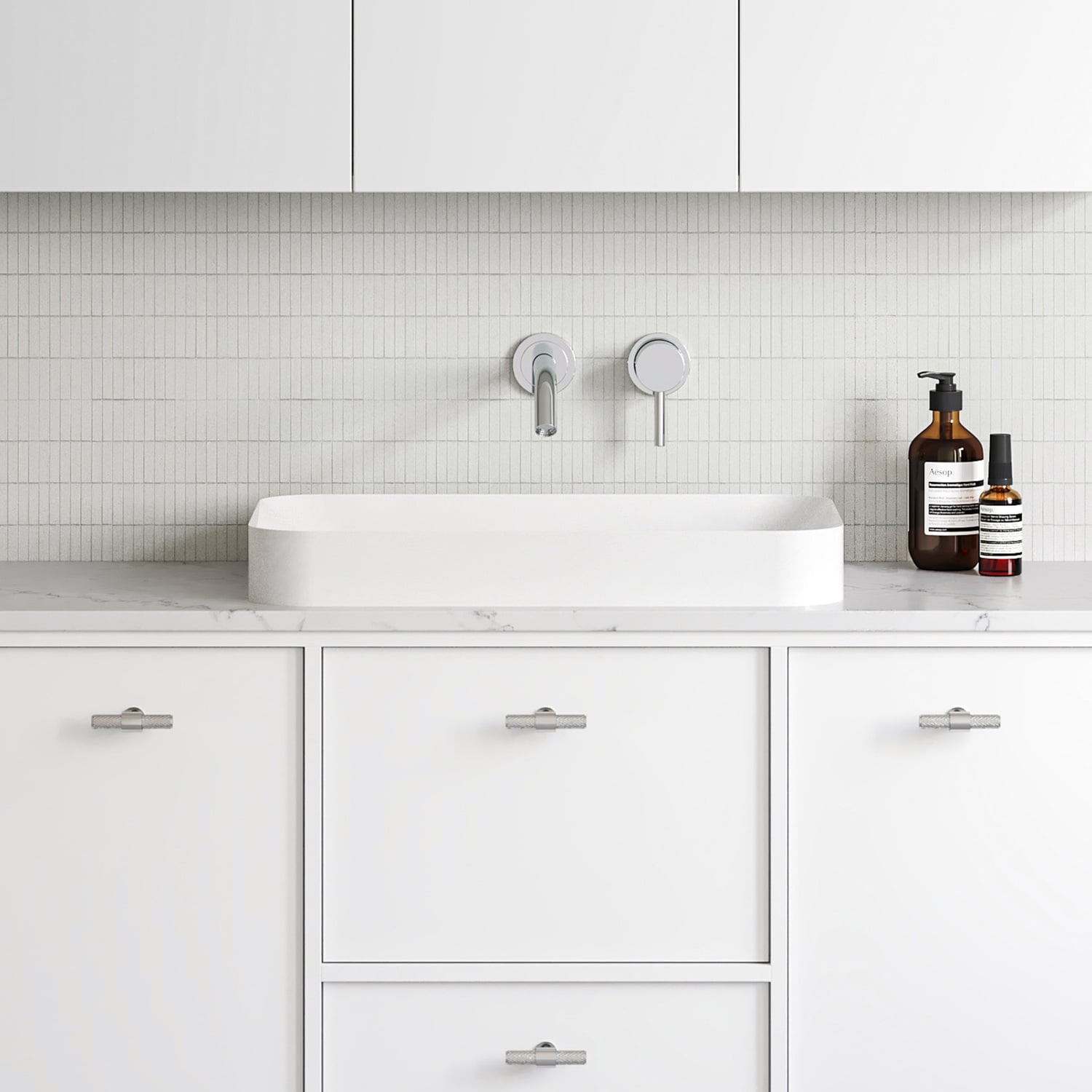 Rome 600mm Rectangular Ceramic Semi-Inset Basin