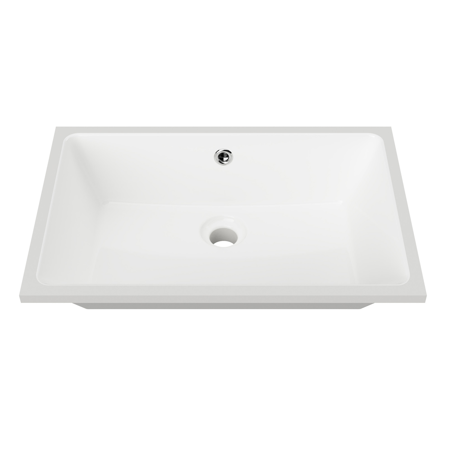 530mm White Rectangular Ceramic Undermount Basin