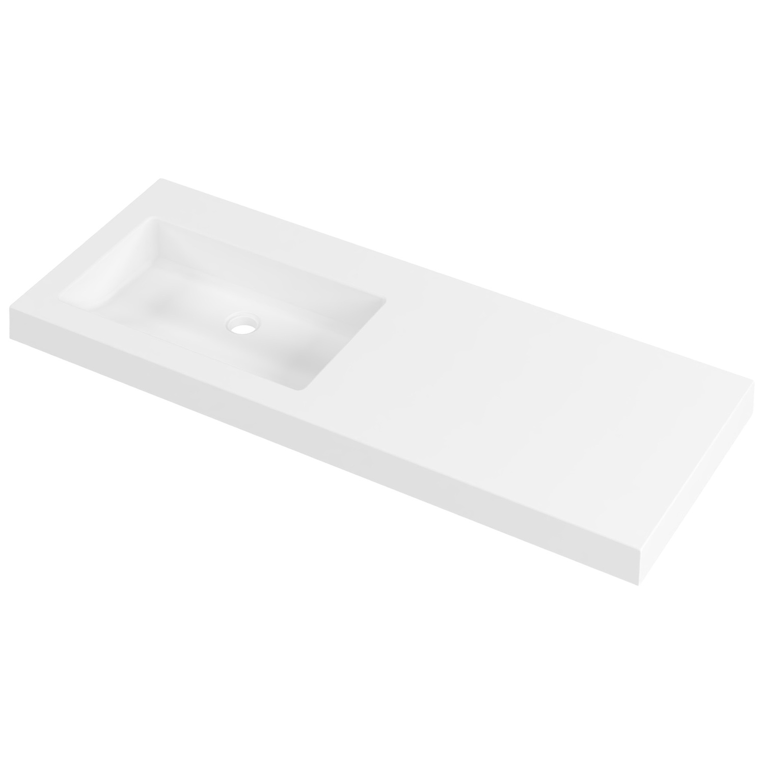 Essential 1200mm Gloss White Composite Wall Hung Basin