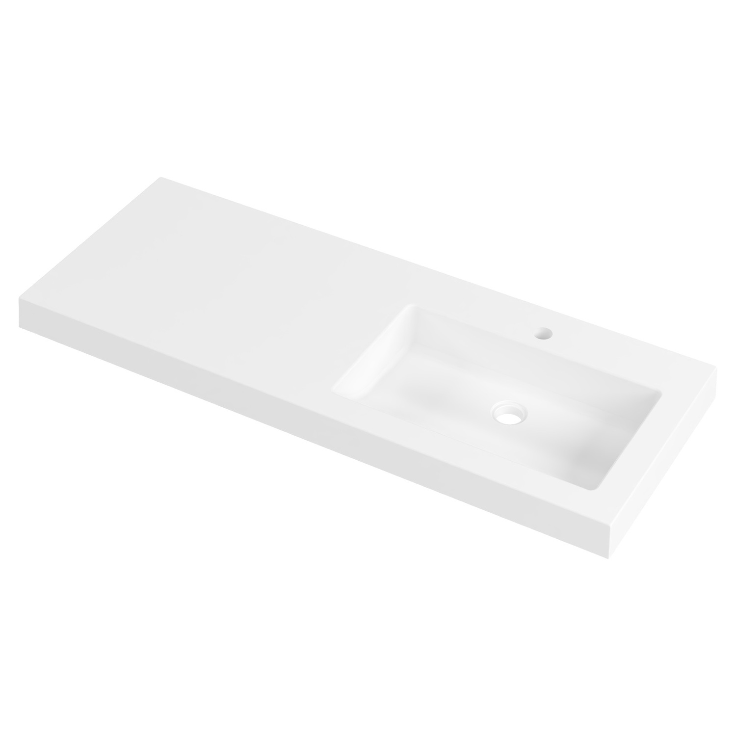 Essential 1200mm Gloss White Composite Wall Hung Basin