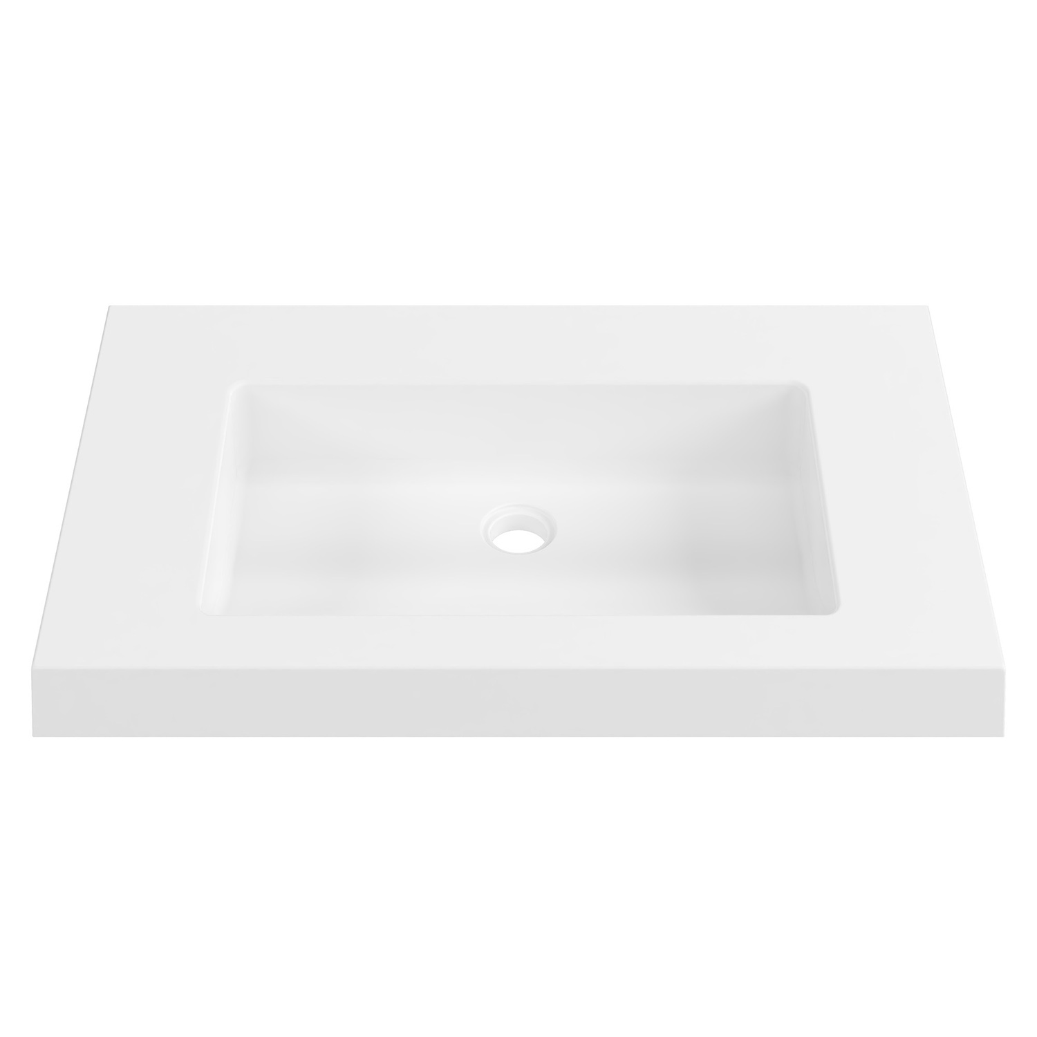 Essential 750mm Gloss White Rectangular Composite Wall Hung Basin