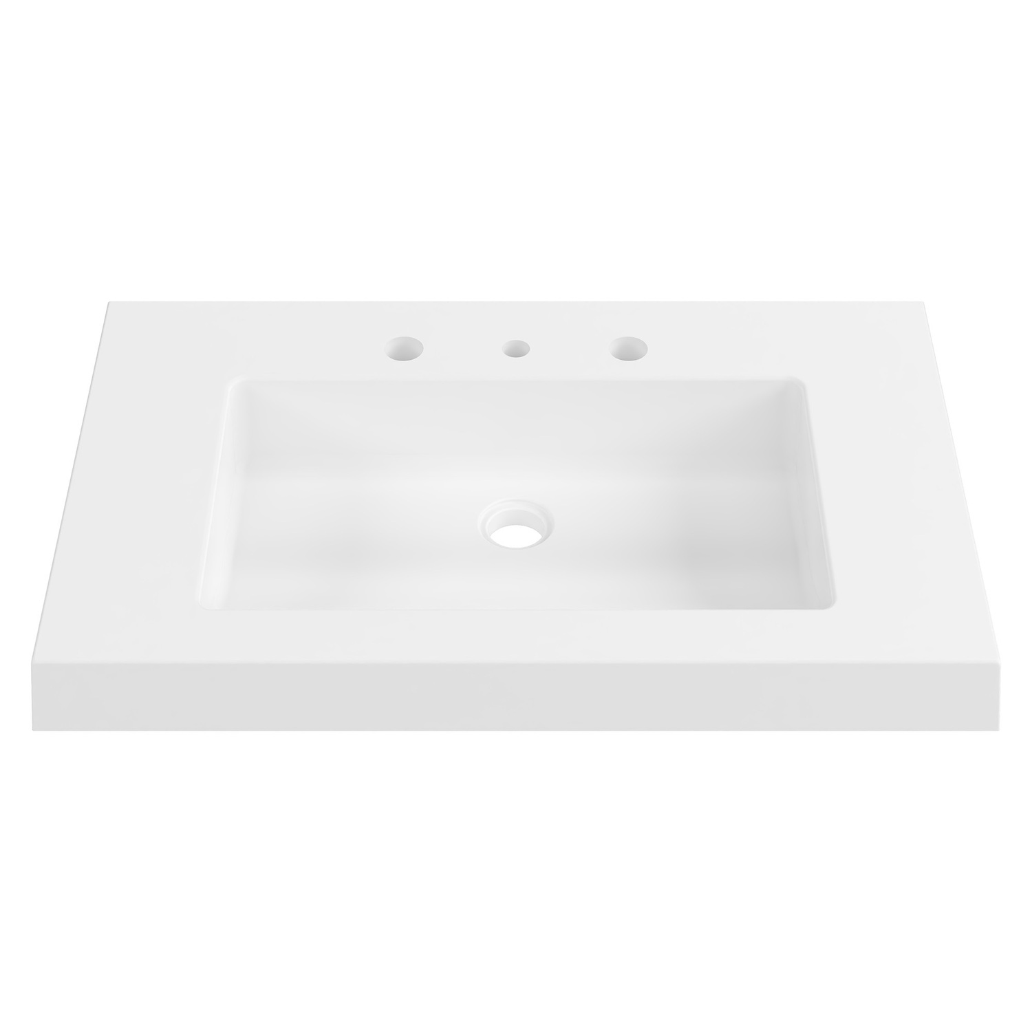 Essential 750mm Gloss White Rectangular Composite Wall Hung Basin