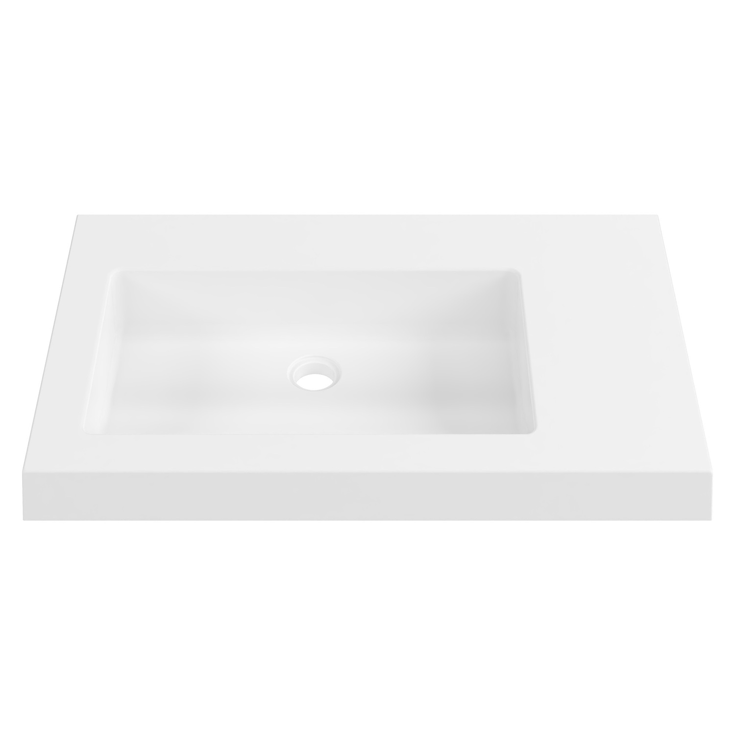 Essential 750mm Gloss White Composite Wall Hung Basin
