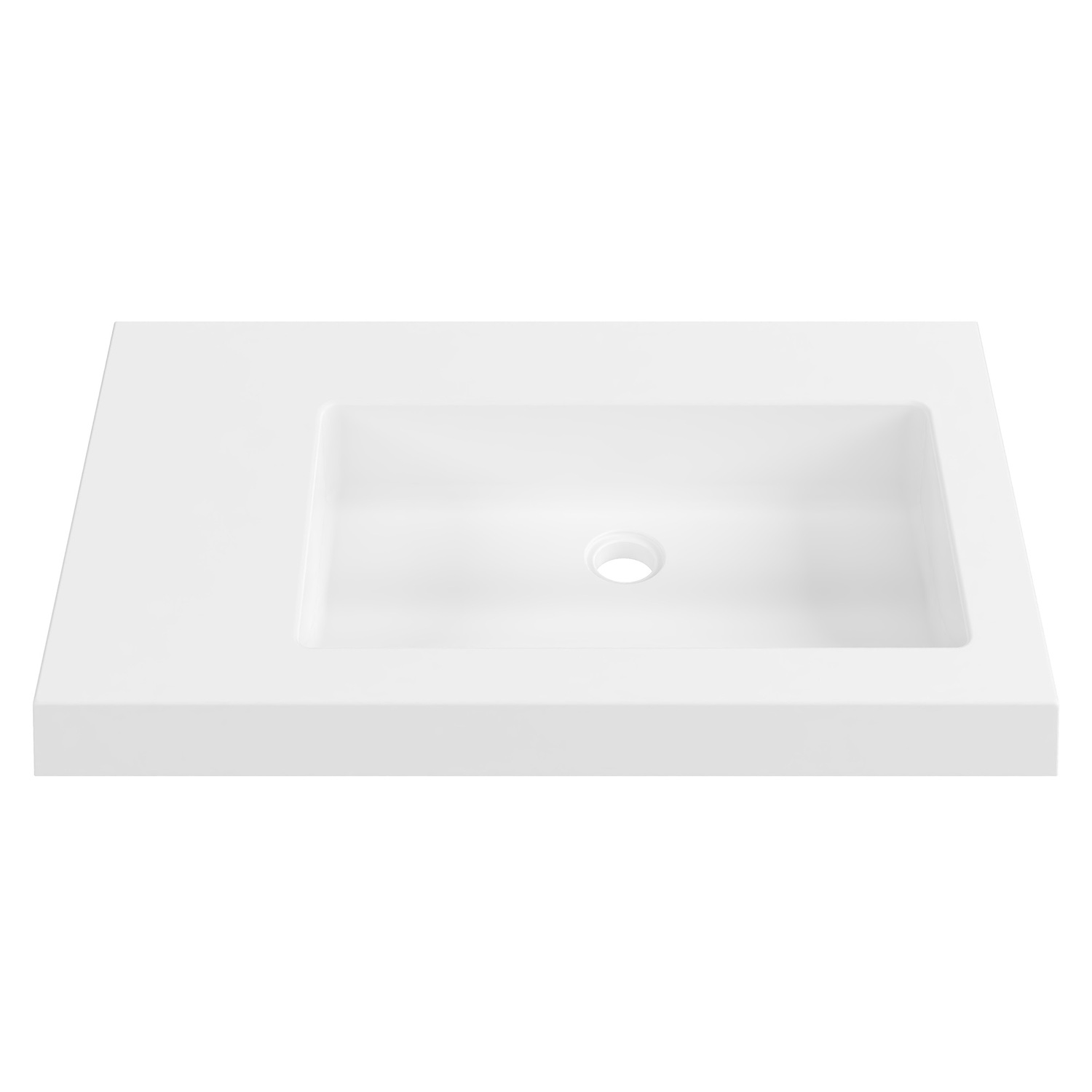 Essential 750mm Gloss White Composite Wall Hung Basin