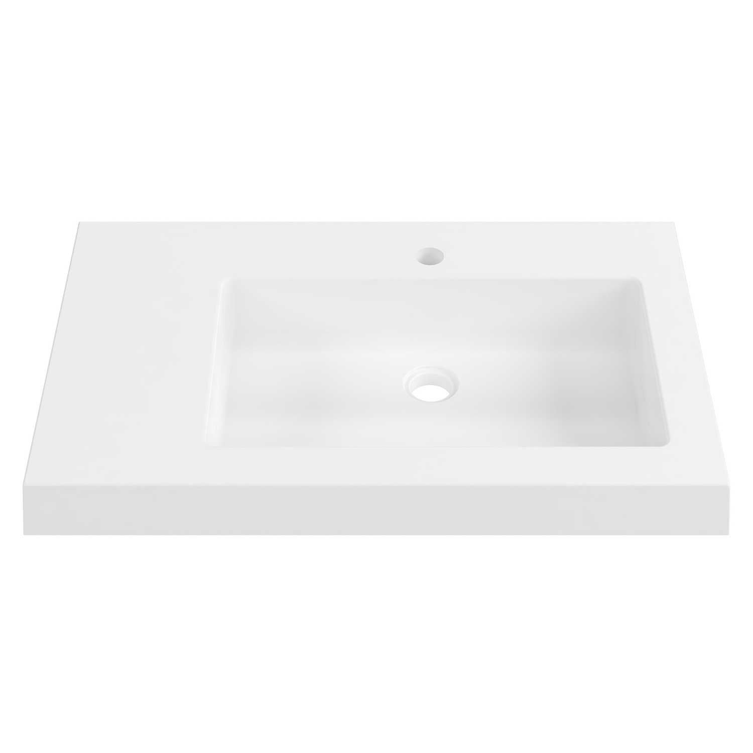 Essential 750mm Gloss White Composite Wall Hung Basin