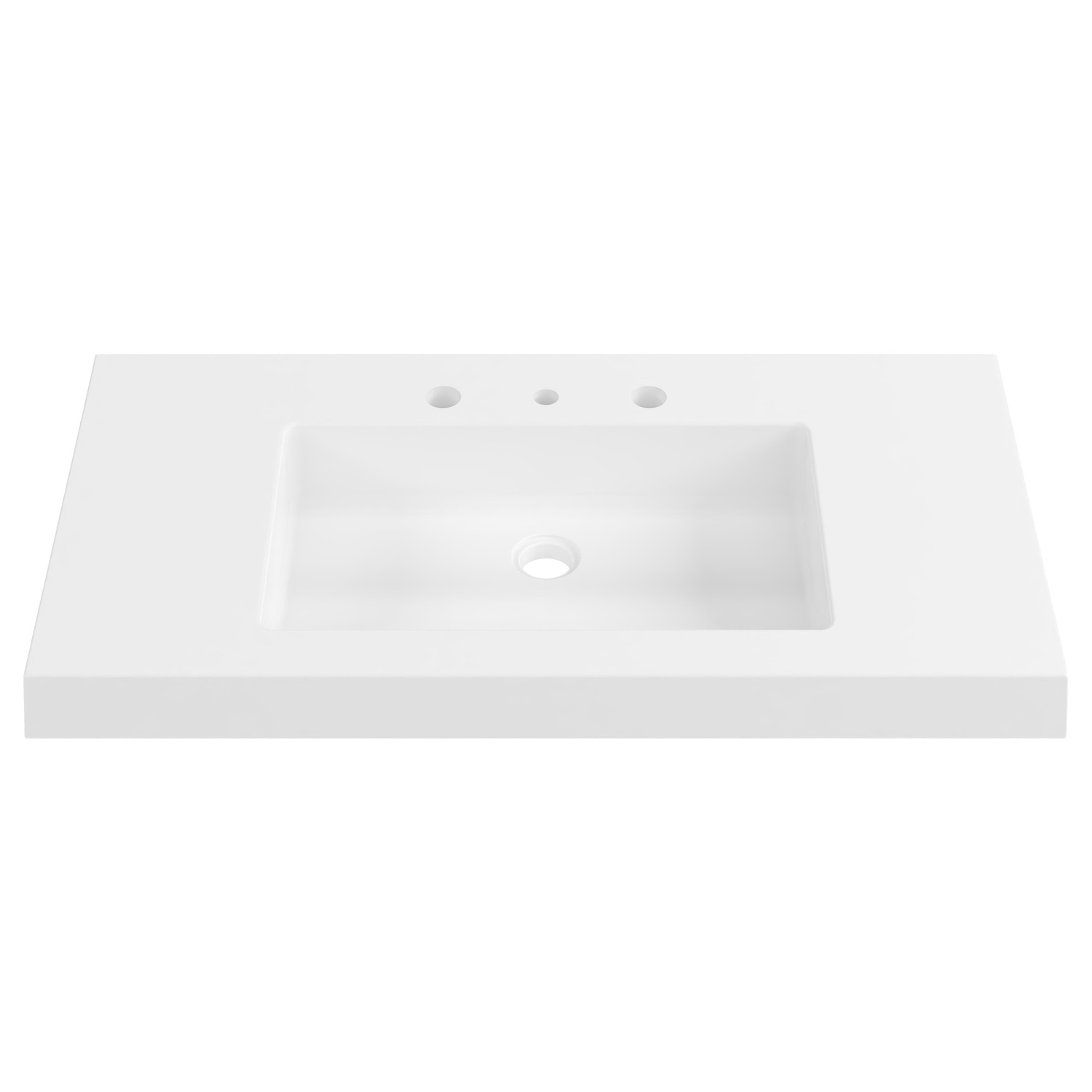 Essential 900mm Gloss White Rectangular Composite Wall Hung Basin