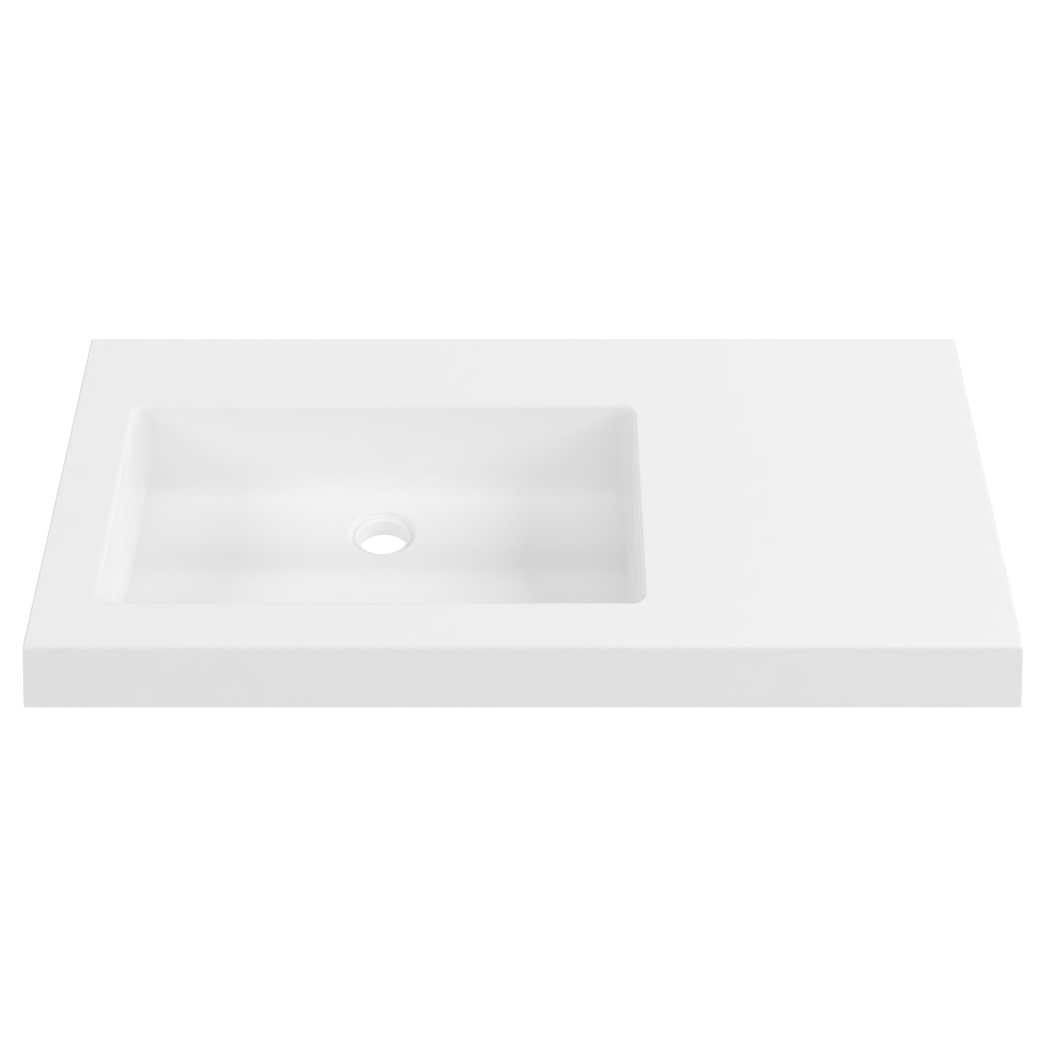 Essential 900mm Gloss White Composite Wall Hung Basin