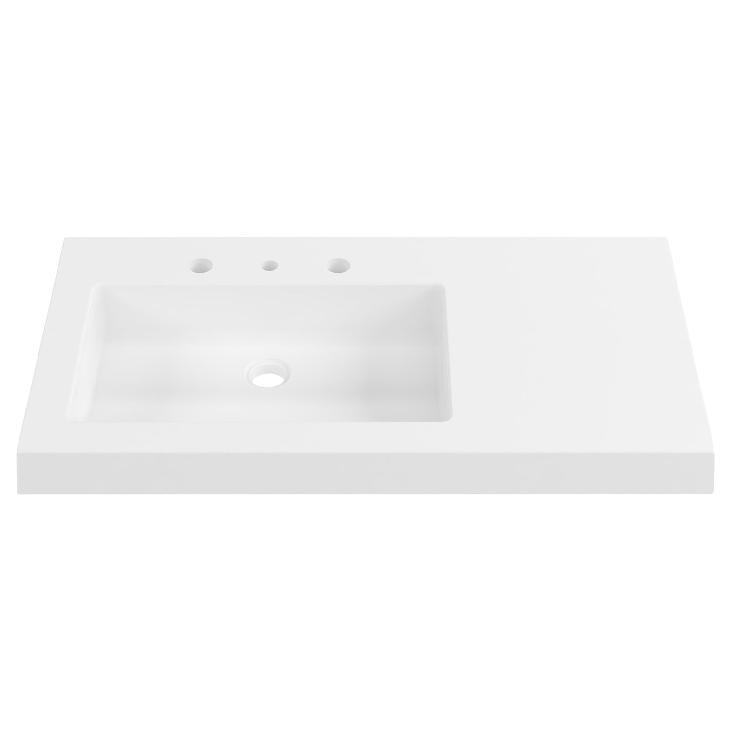 Essential 900mm Gloss White Composite Wall Hung Basin