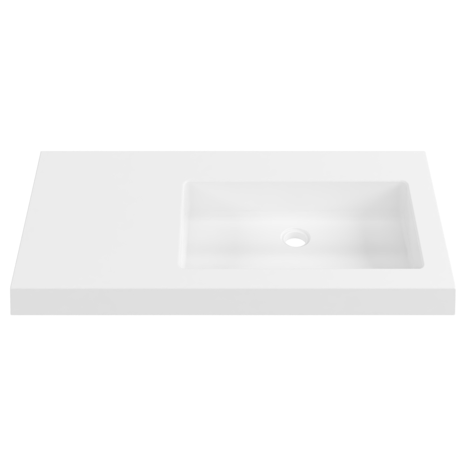 Essential 900mm Gloss White Composite Wall Hung Basin
