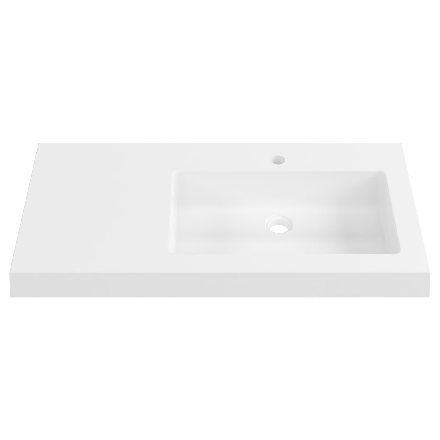Essential 900mm Gloss White Composite Wall Hung Basin