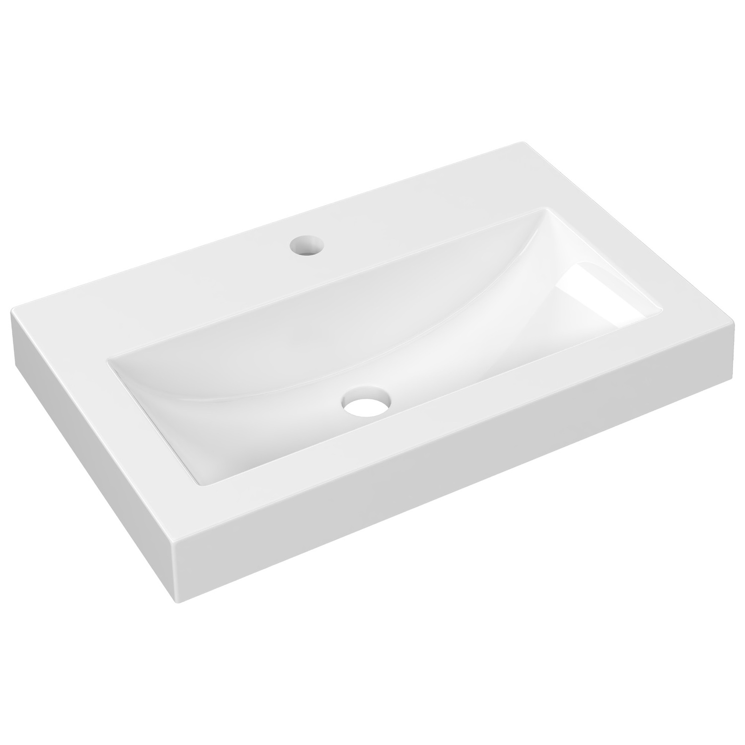 Monaco Grand Ensuite 600mm Gloss White Wall Hung Basin