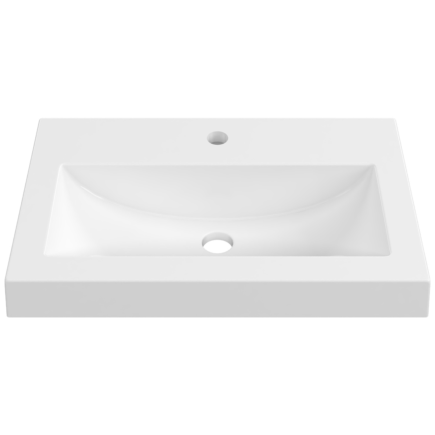 Monaco Grand Ensuite 600mm Gloss White Wall Hung Basin