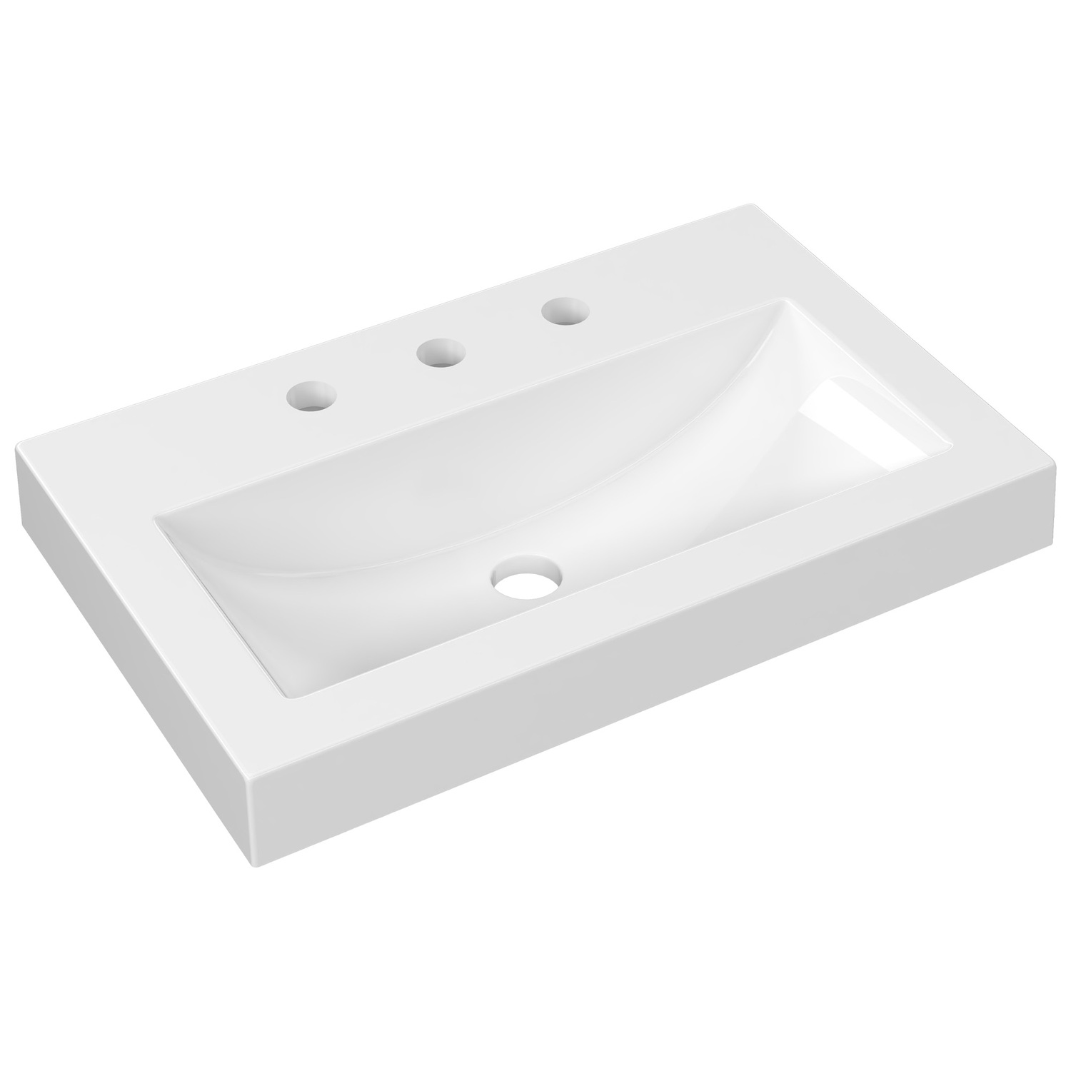 Monaco Grand Ensuite 600mm Gloss White Wall Hung Basin