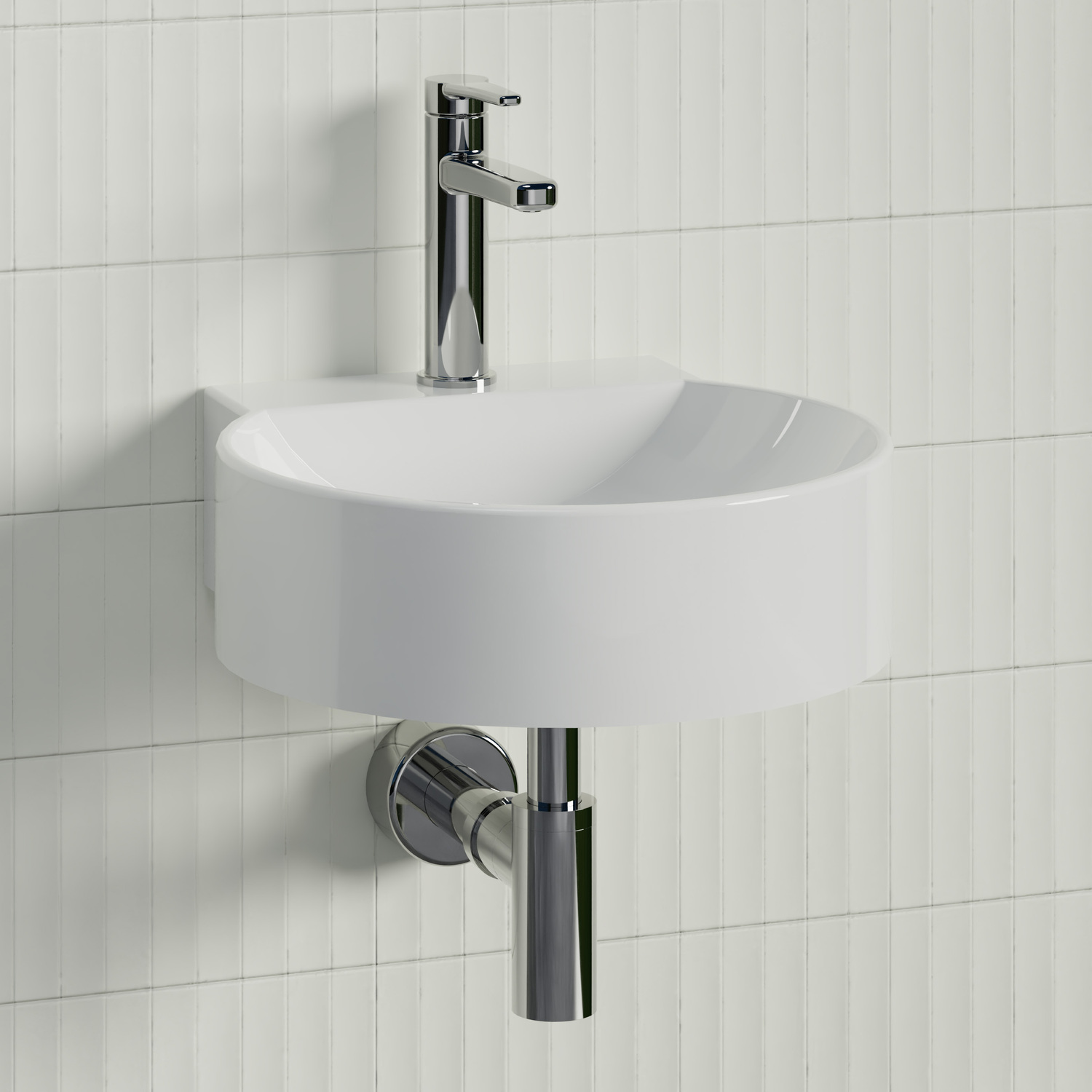 Quay 420mm Gloss White Composite Wall Hung Basin