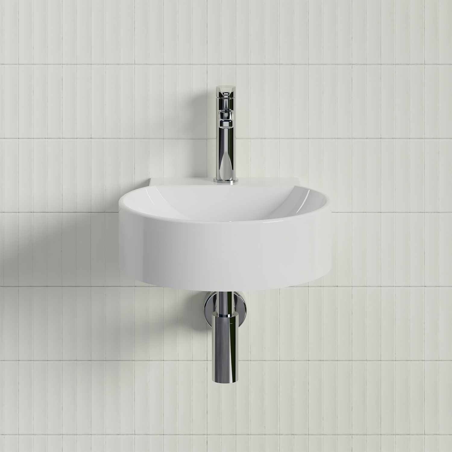 Quay 420mm Gloss White Composite Wall Hung Basin