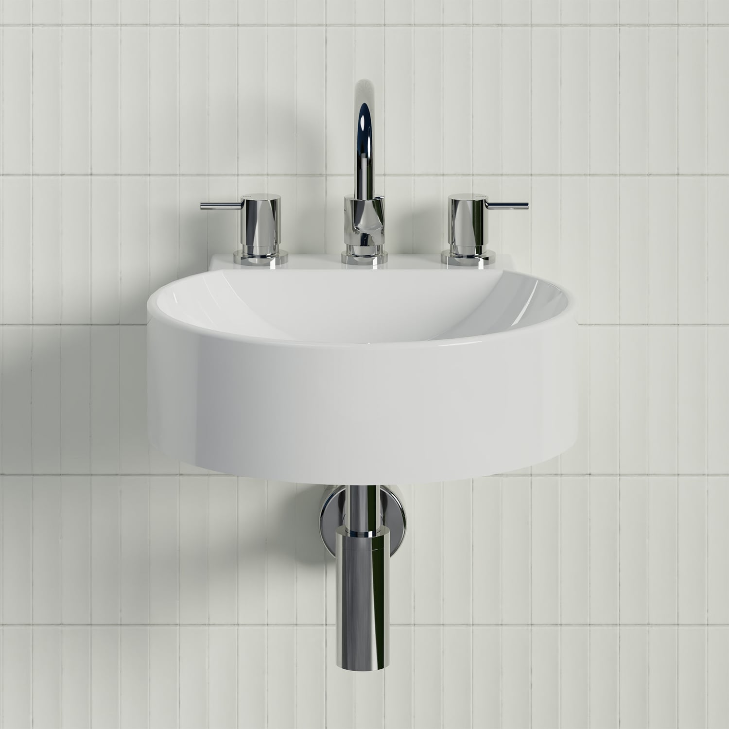 Quay 420mm Gloss White Composite Wall Hung Basin