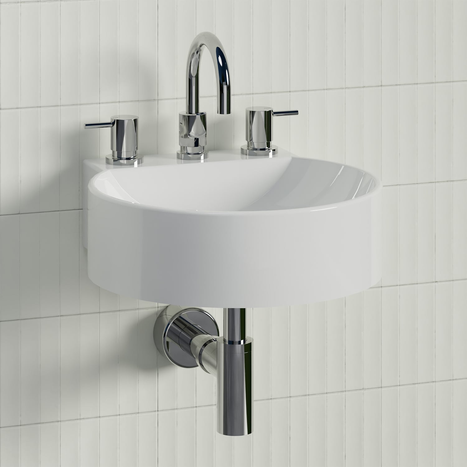 Quay 420mm Gloss White Composite Wall Hung Basin