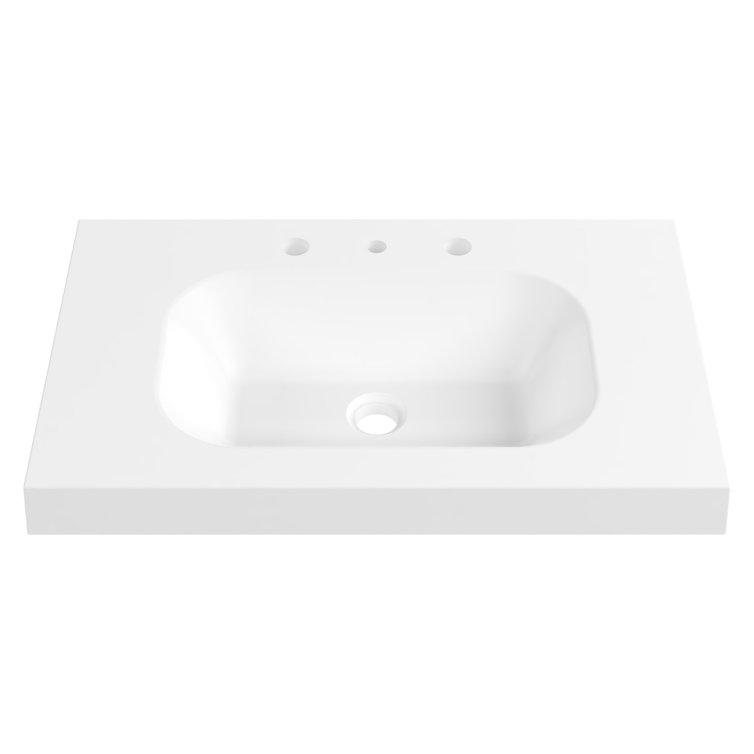 Stadium 750mm Gloss White Rectangular Composite Wall Hung Basin