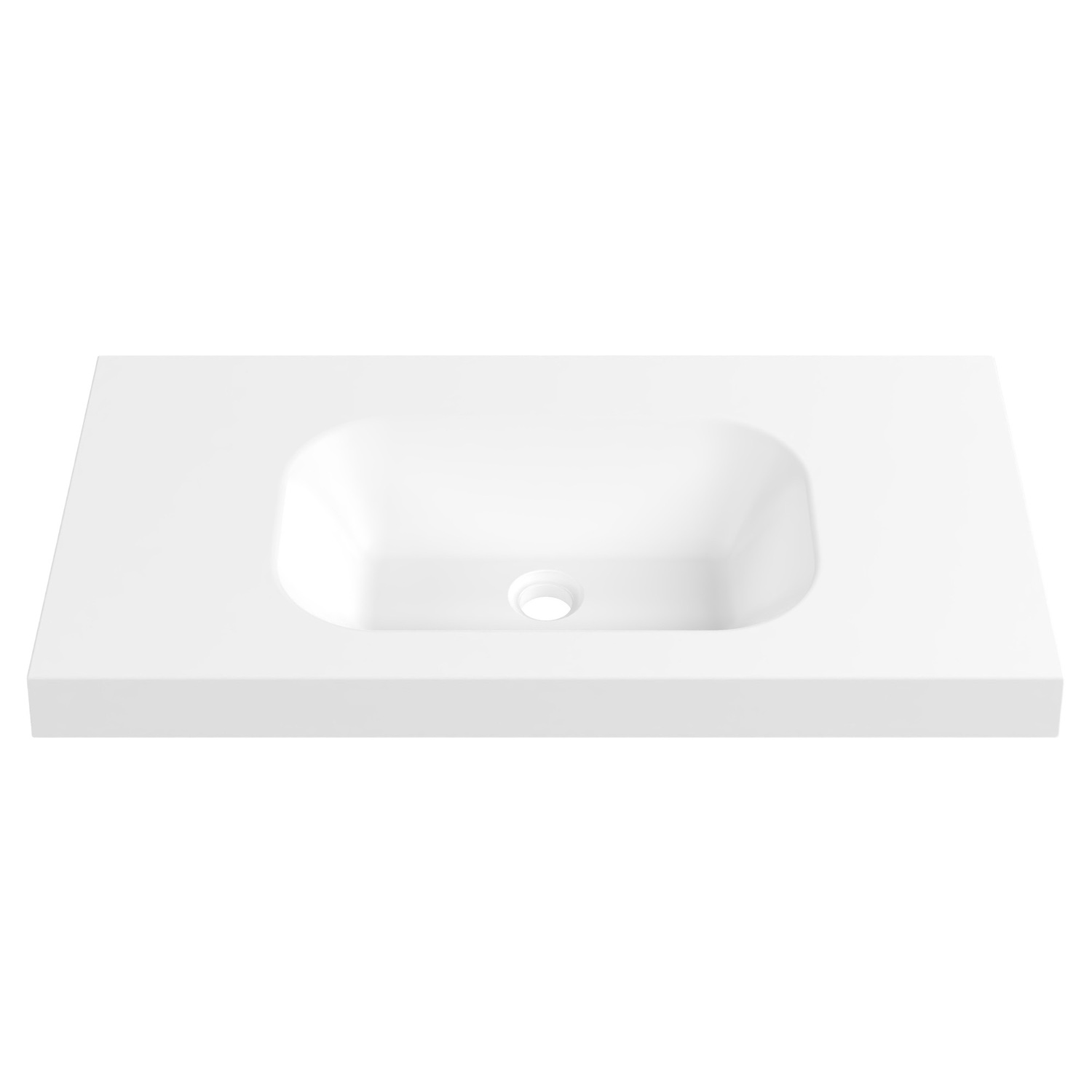 Stadium 900mm Gloss White Rectangular Composite Wall Hung Basin