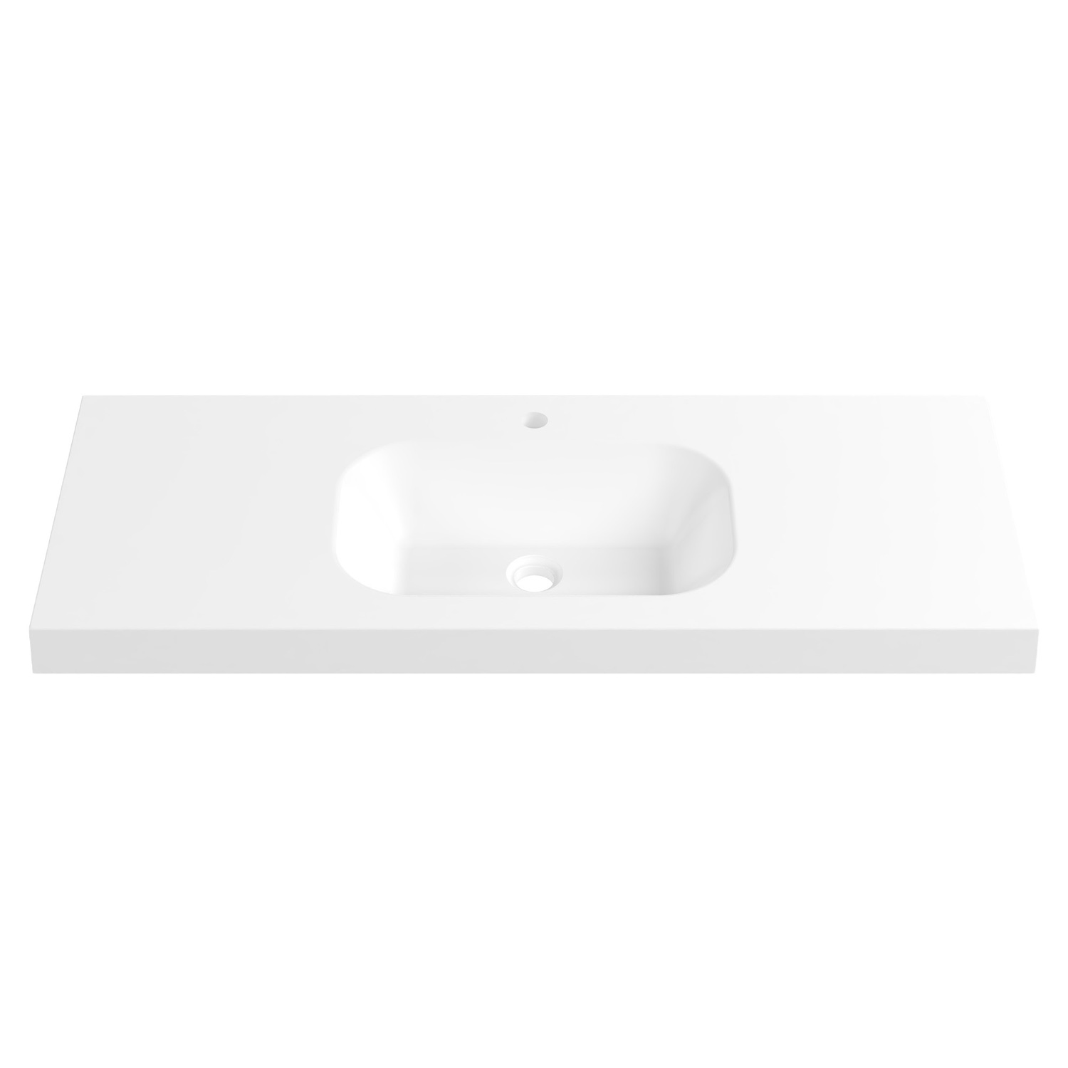 Stadium 1200mm Gloss White Rectangular Composite Wall Hung Basin