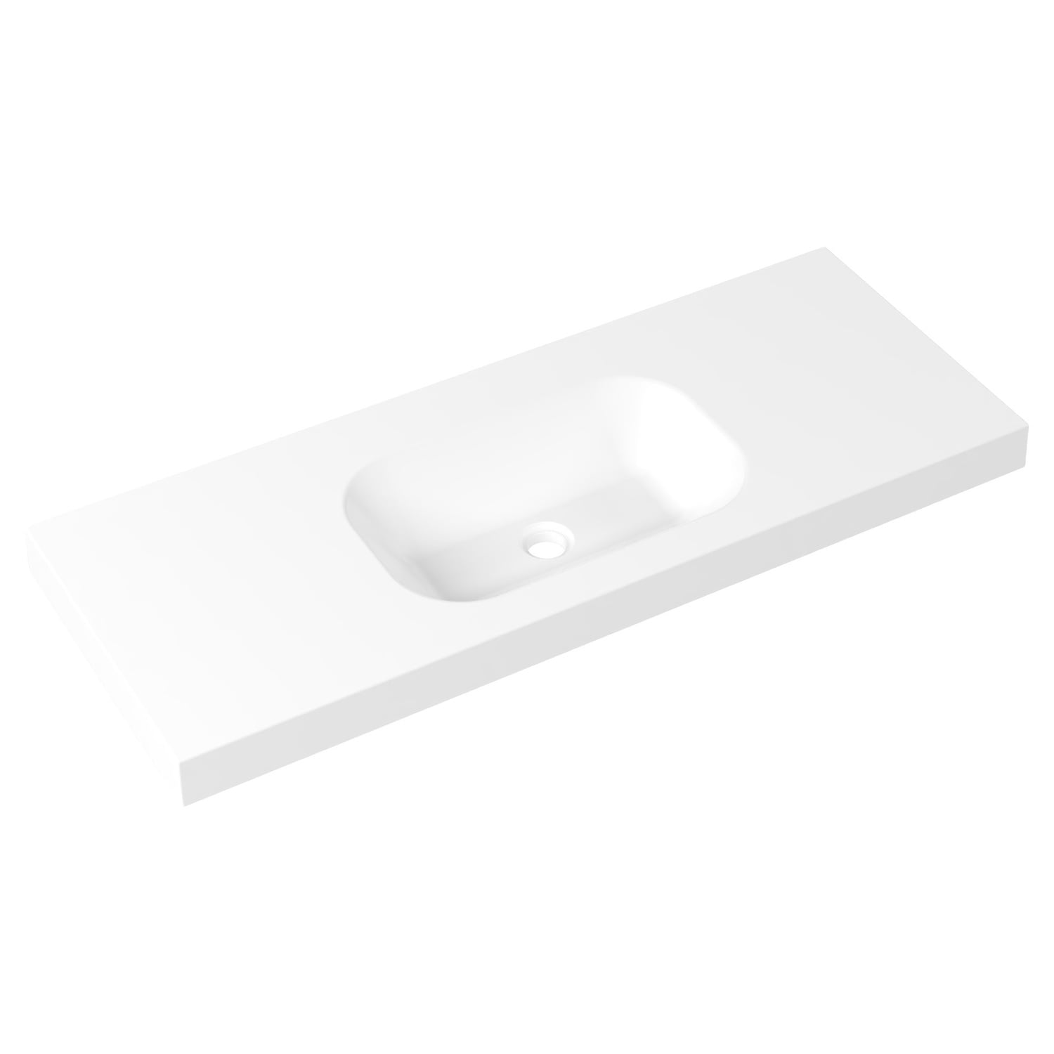 Stadium 1200mm Gloss White Rectangular Composite Wall Hung Basin