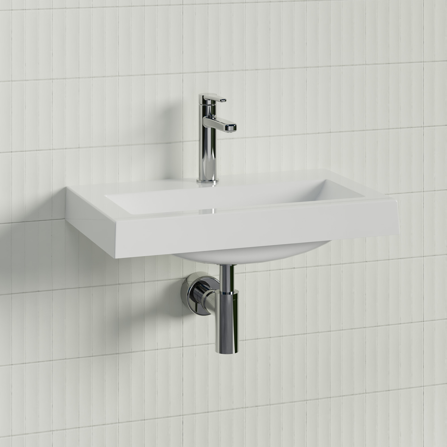 Monaco Grand Ensuite 600mm Gloss White Wall Hung Basin