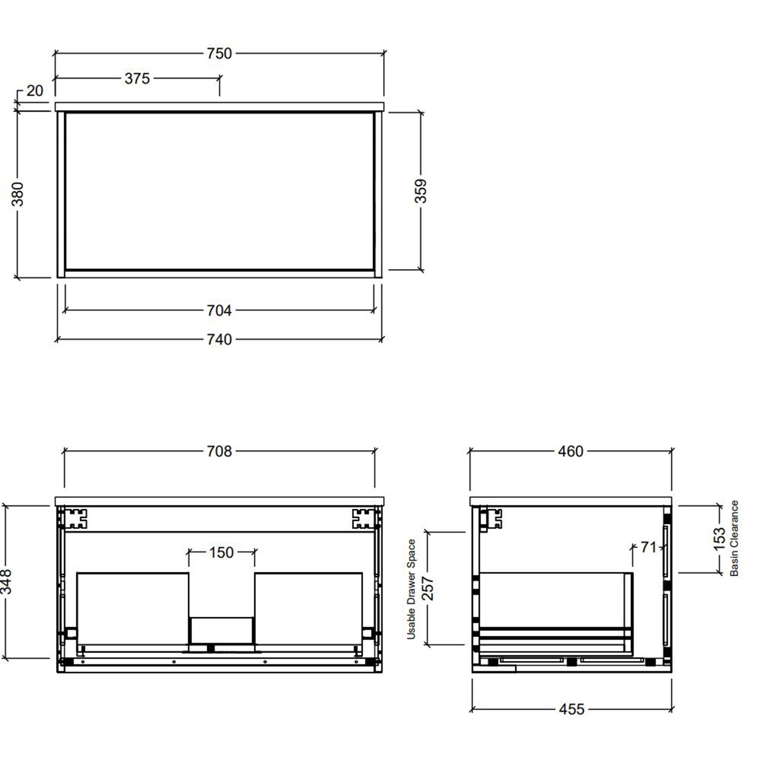 Elwood Apollo Wall Hung Single Vanity Unit