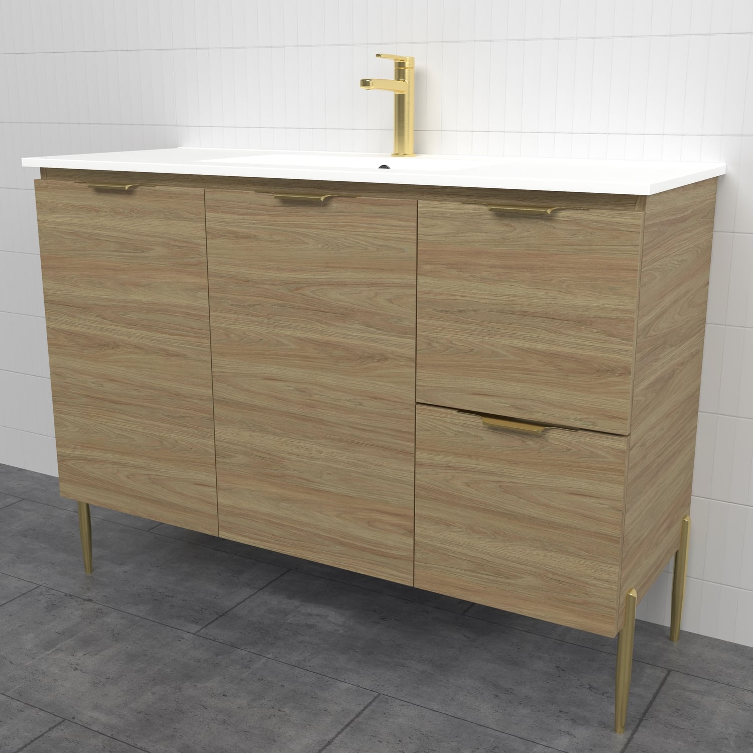 Nevada 1200mm Freestanding Vanity with Ceramic Countertop