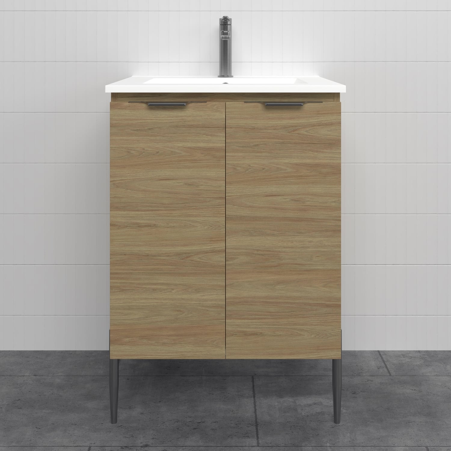 Nevada 600mm Freestanding Vanity with Ceramic Countertop