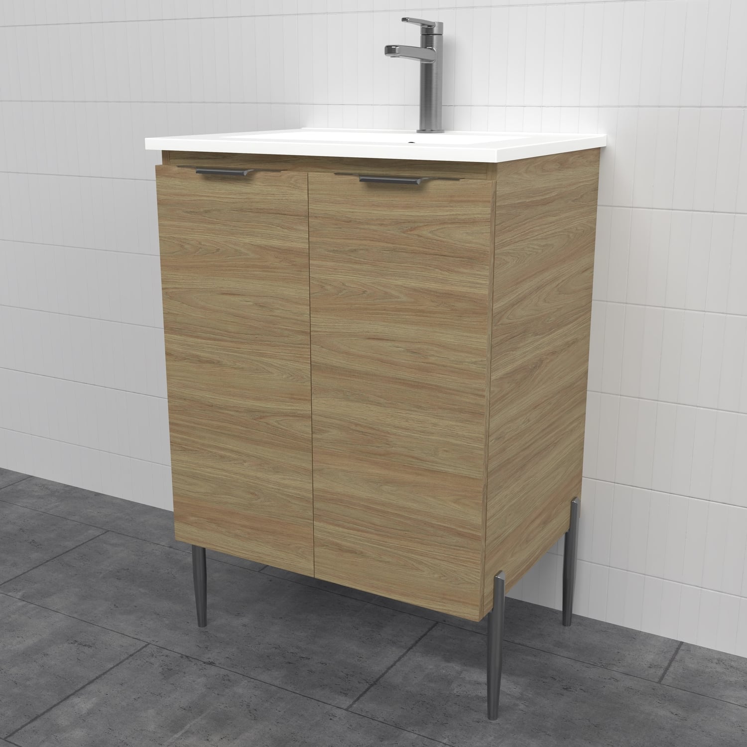 Nevada 600mm Freestanding Vanity with Ceramic Countertop