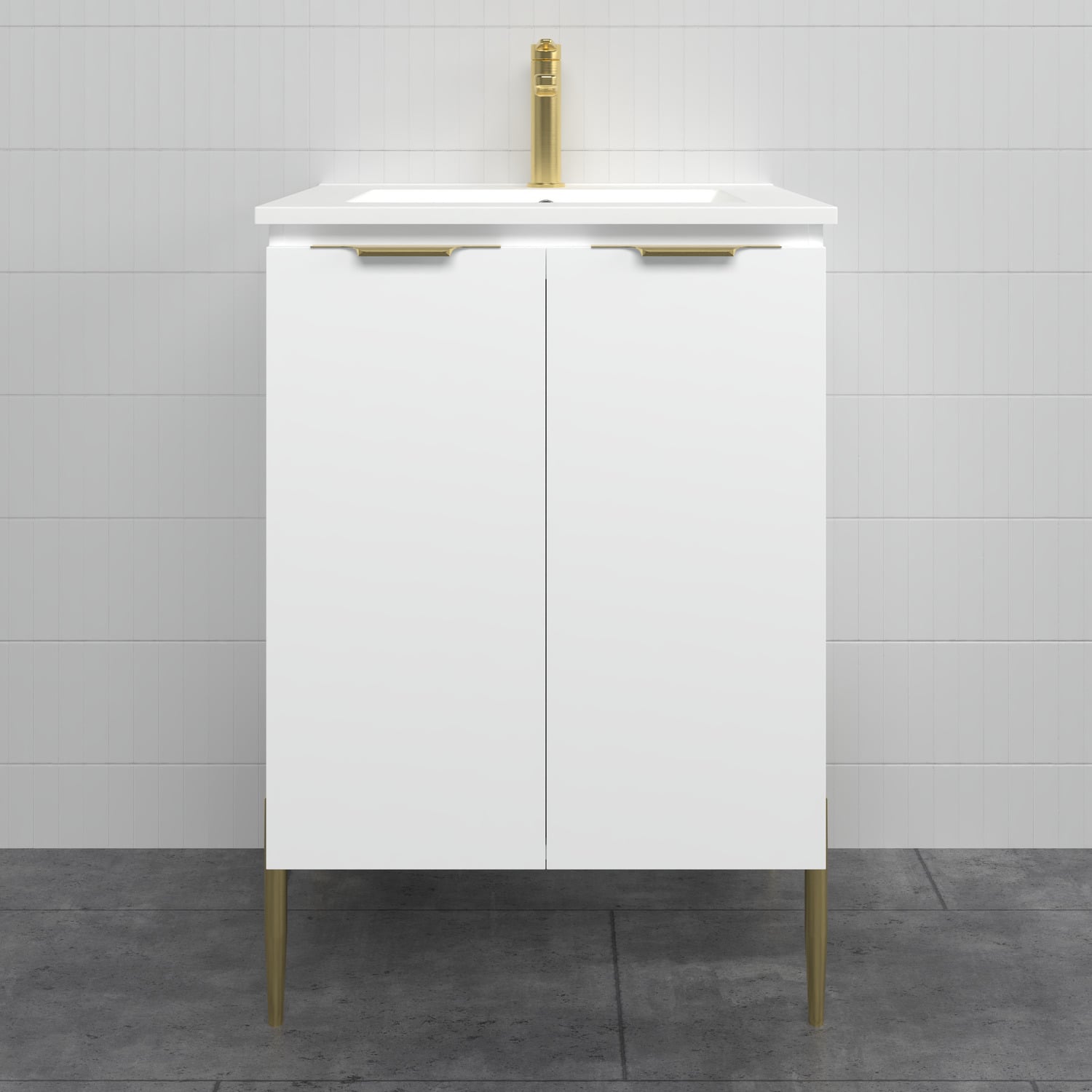 Nevada 600mm Freestanding Vanity with Ceramic Countertop