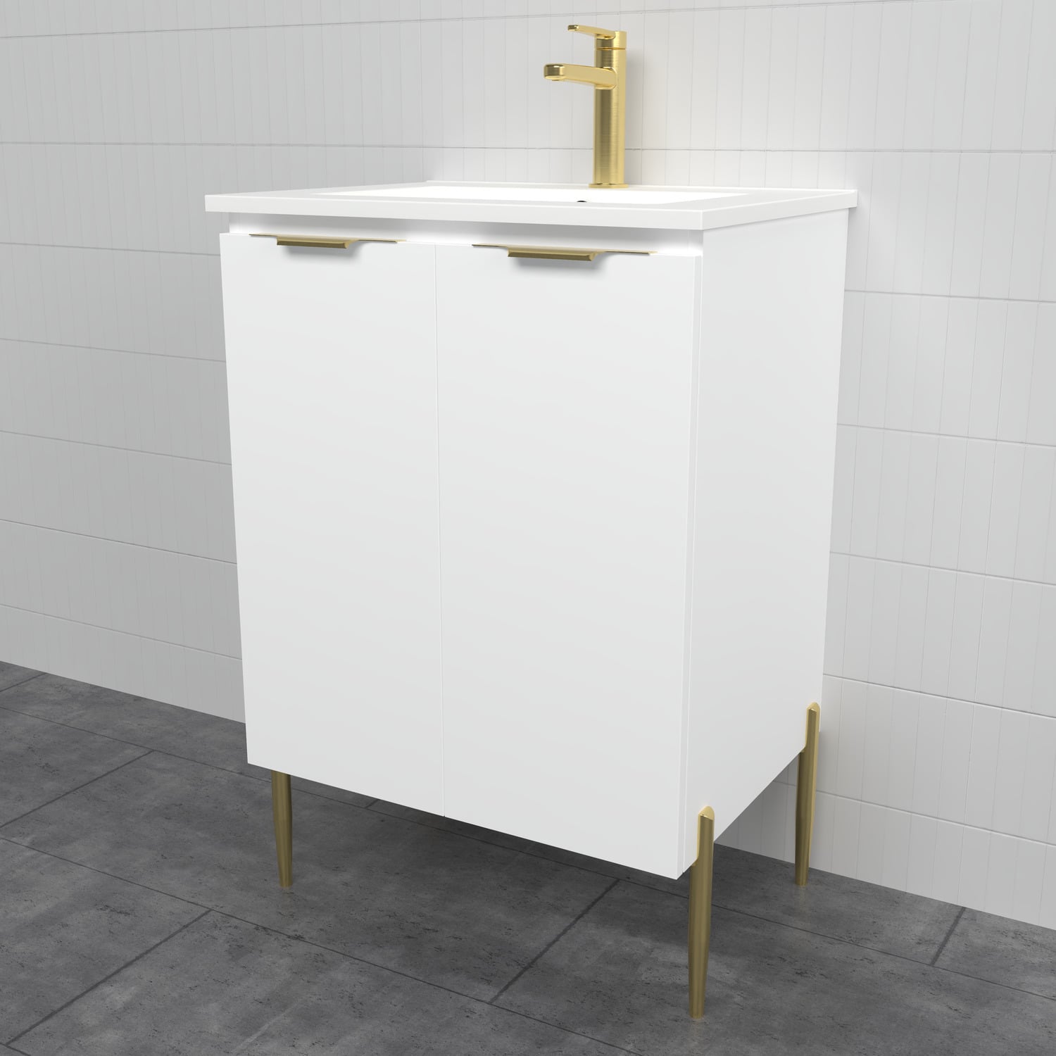 Nevada 600mm Freestanding Vanity with Ceramic Countertop