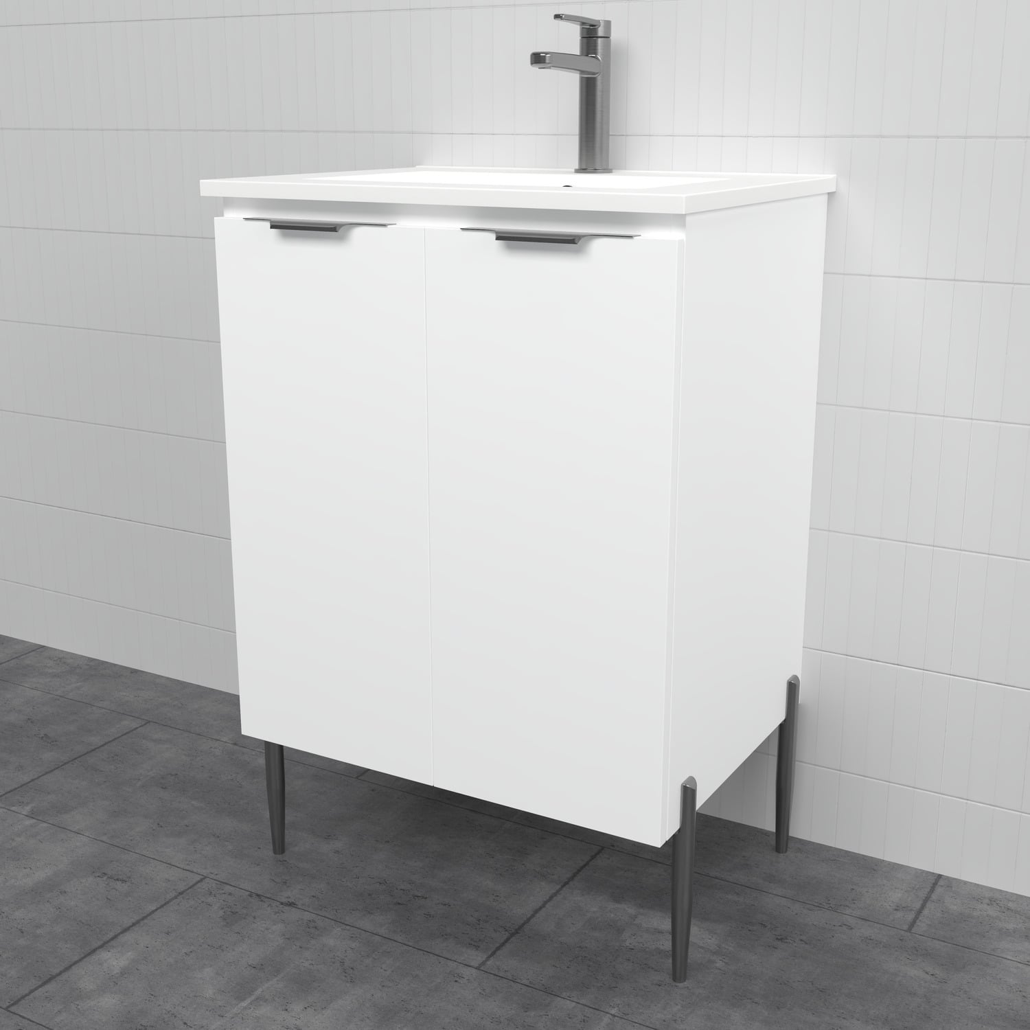 Nevada 600mm Freestanding Vanity with Ceramic Countertop