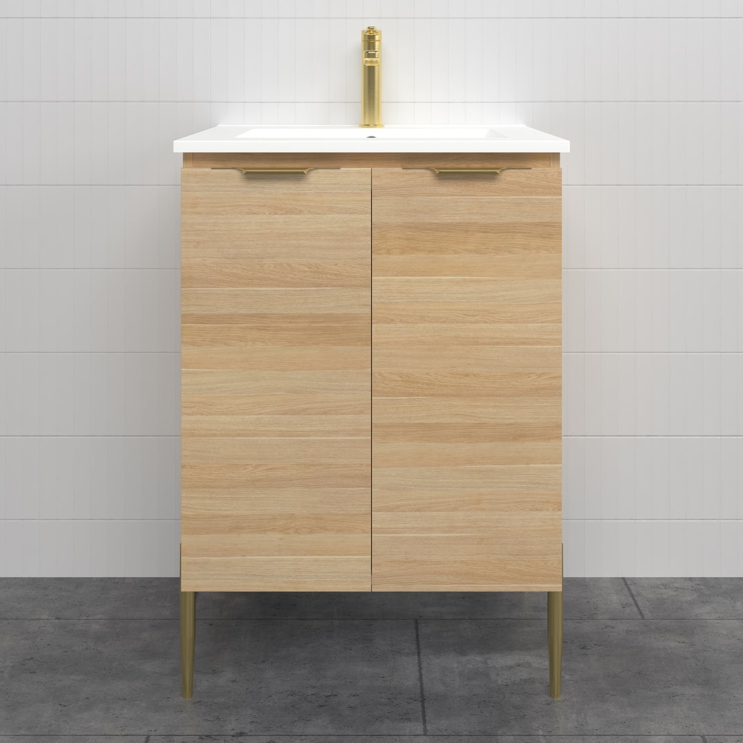 Nevada 600mm Freestanding Vanity with Ceramic Countertop