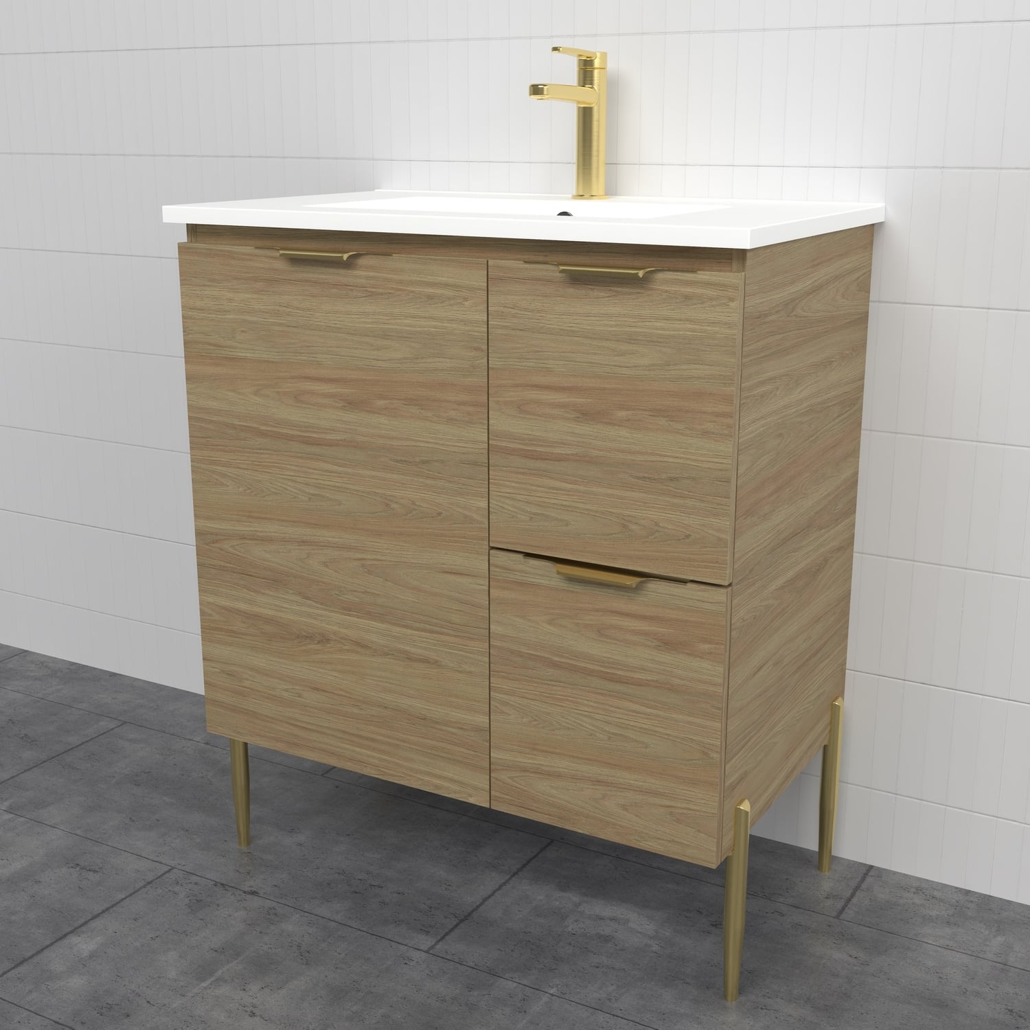 Nevada 750mm Freestanding Vanity with Ceramic Countertop
