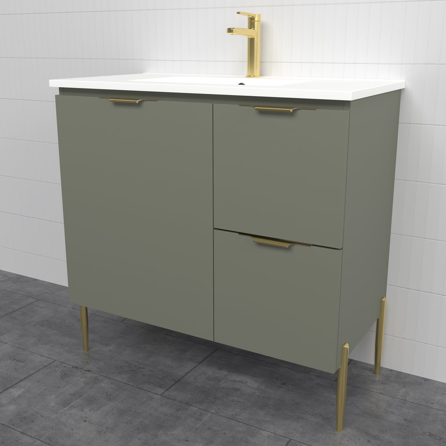 Nevada 900mm Freestanding Vanity with Ceramic Countertop