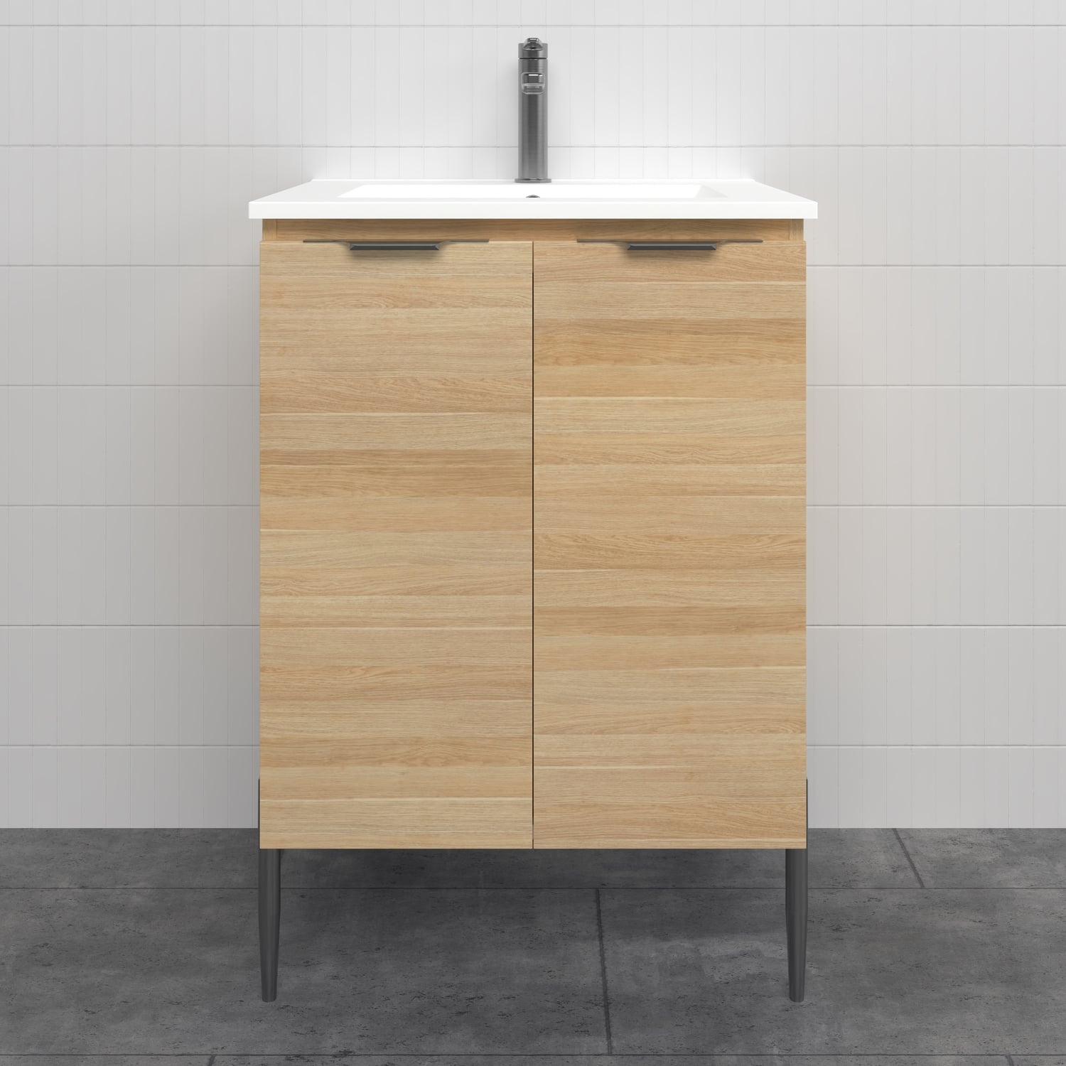 Nevada 600mm Freestanding Vanity with Ceramic Countertop