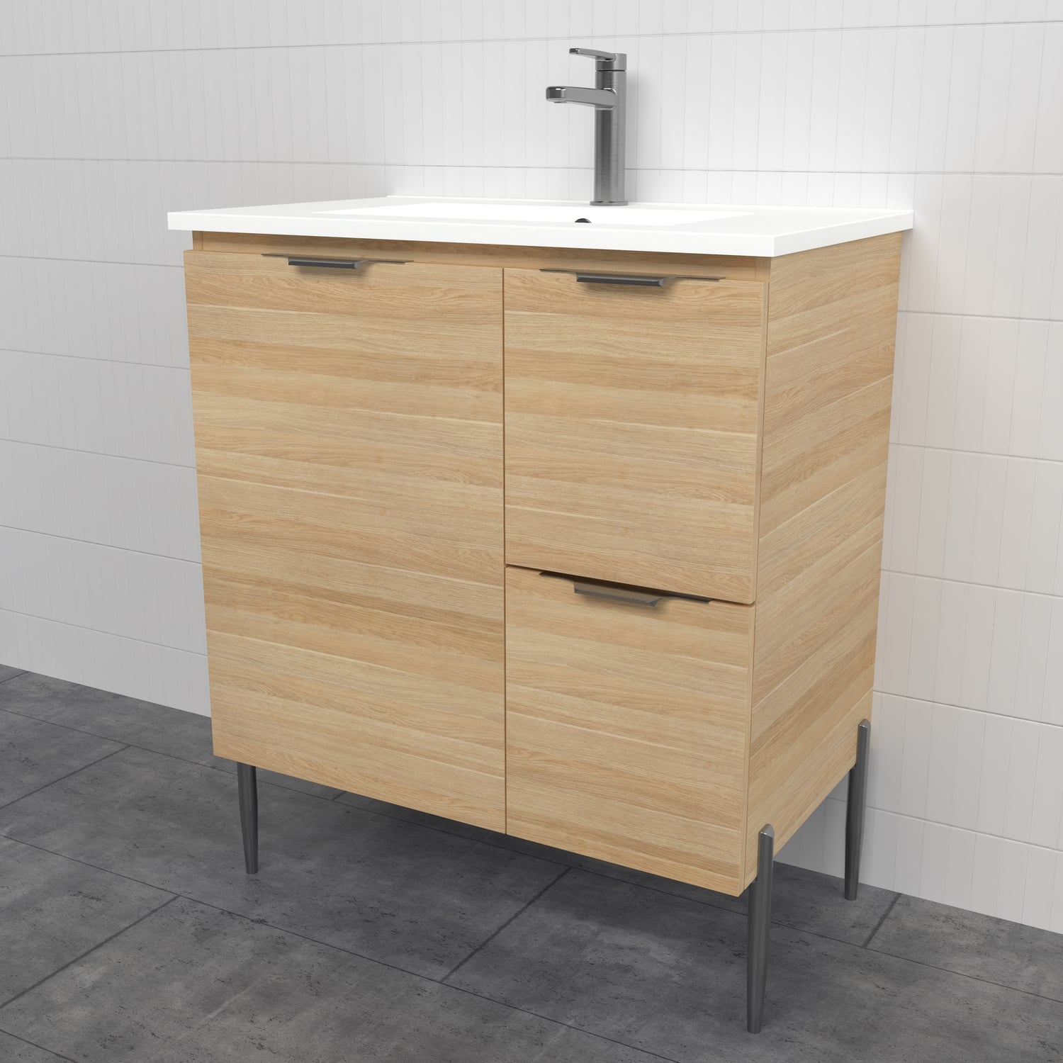 Nevada 750mm Freestanding Vanity with Ceramic Countertop