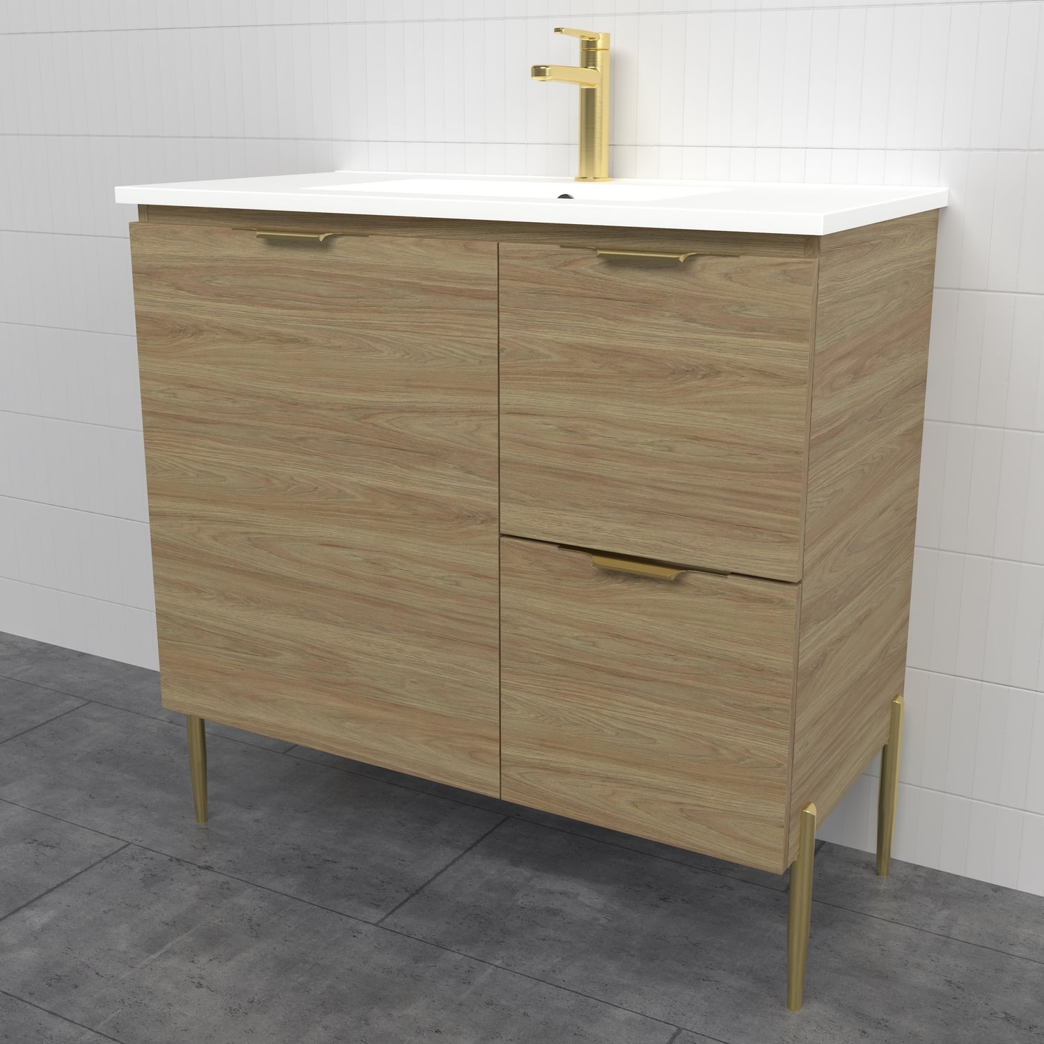 Nevada 900mm Freestanding Vanity with Ceramic Countertop