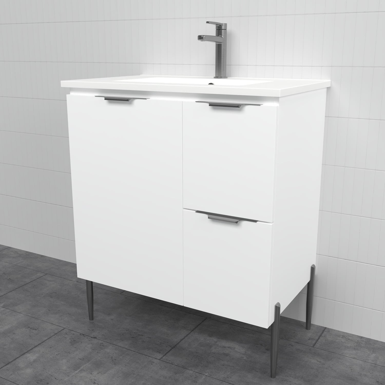 Nevada 750mm Freestanding Vanity with Ceramic Countertop