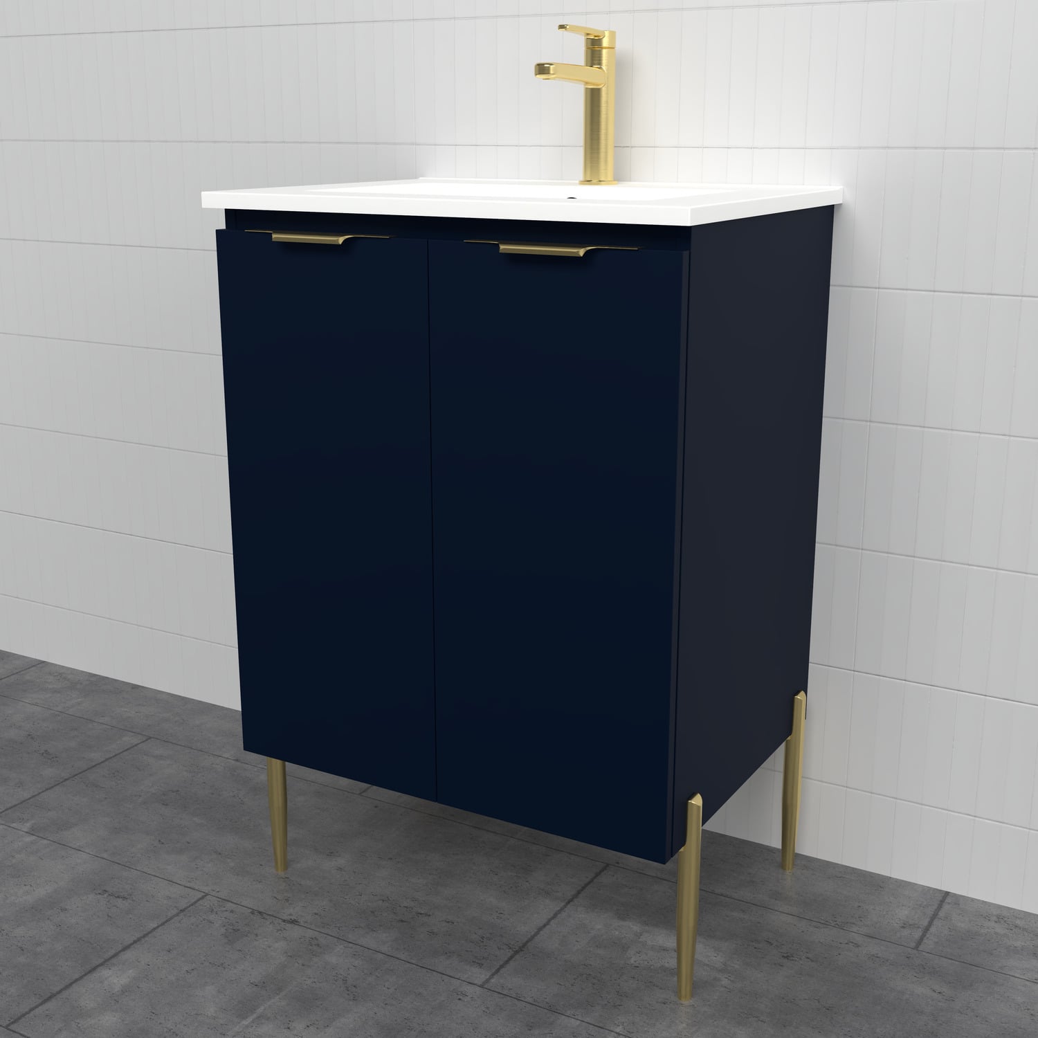 Nevada 600mm Freestanding Vanity with Ceramic Countertop