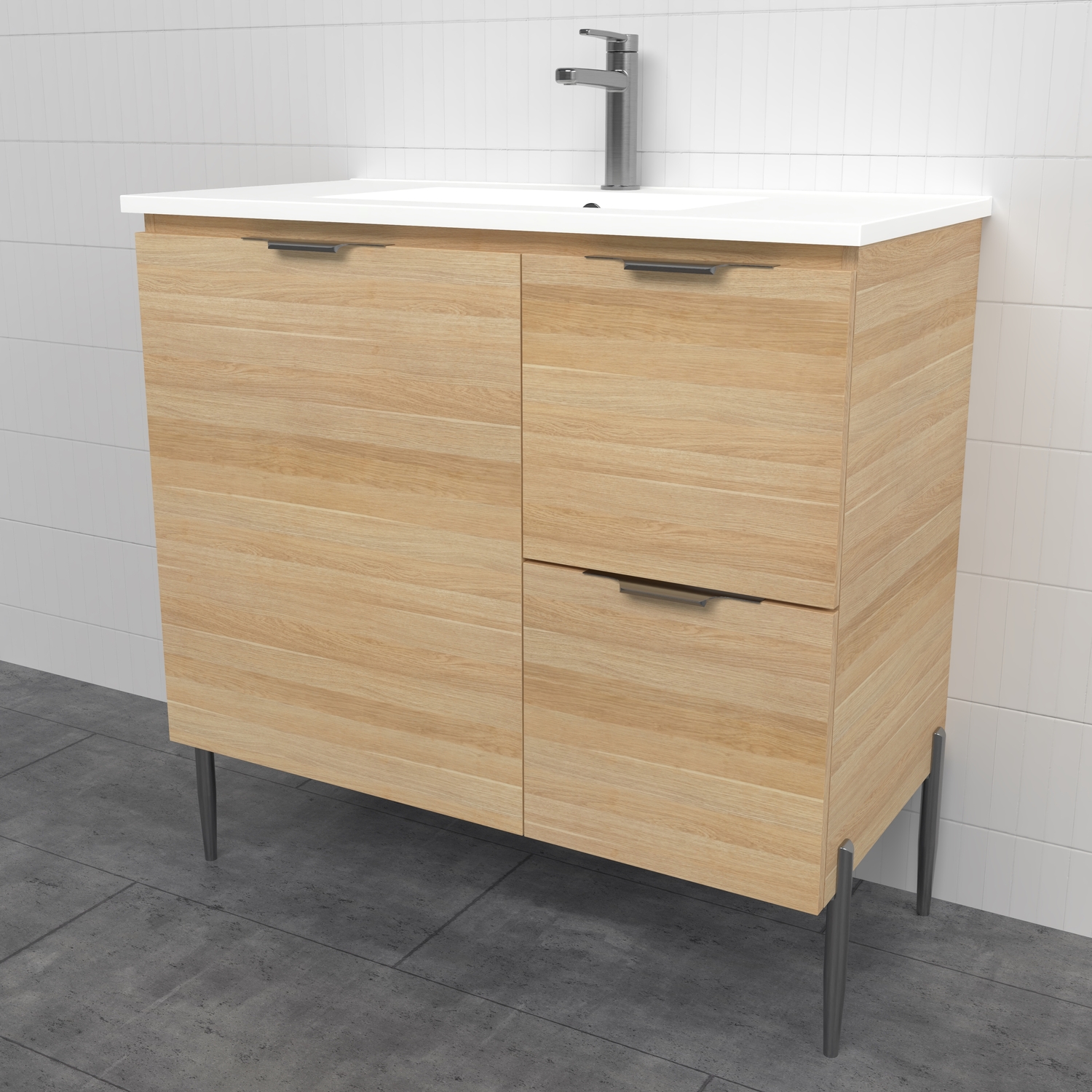 Nevada 900mm Freestanding Vanity with Ceramic Countertop