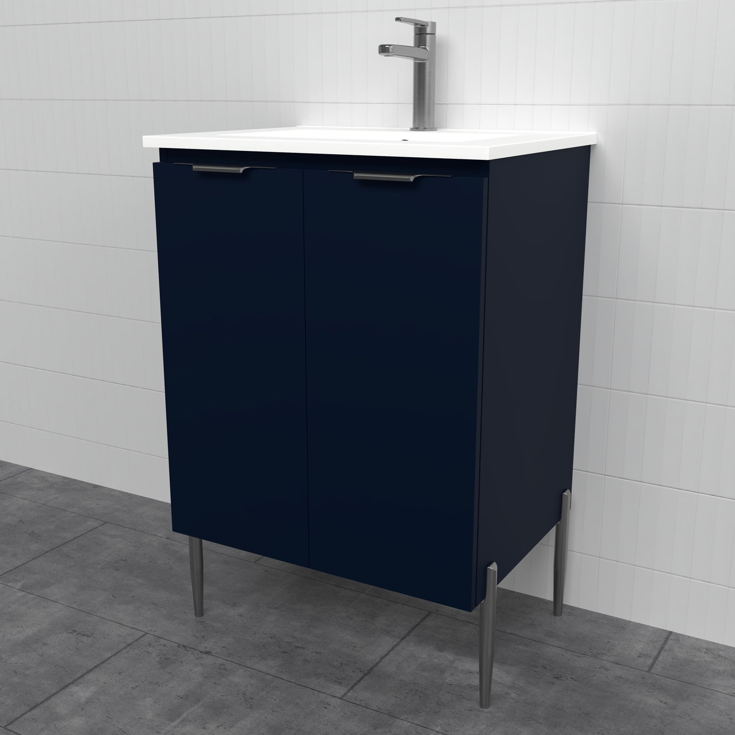 Nevada 600mm Freestanding Vanity with Ceramic Countertop