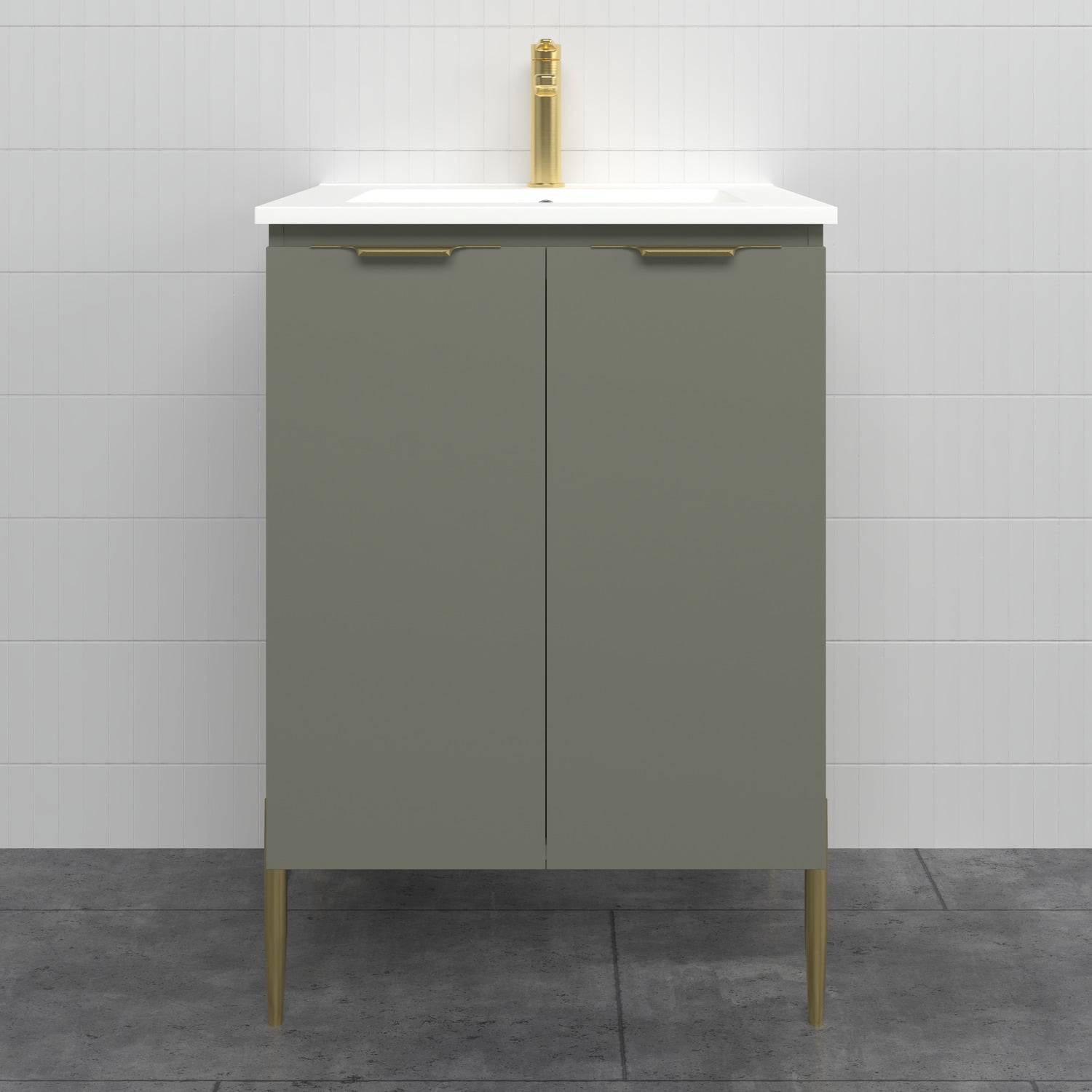 Nevada 600mm Freestanding Vanity with Ceramic Countertop